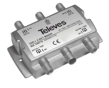 Produktfoto 1 von Einschleusweiche 2xSat/terr. f.TWIN-LNB Gussgehäuse