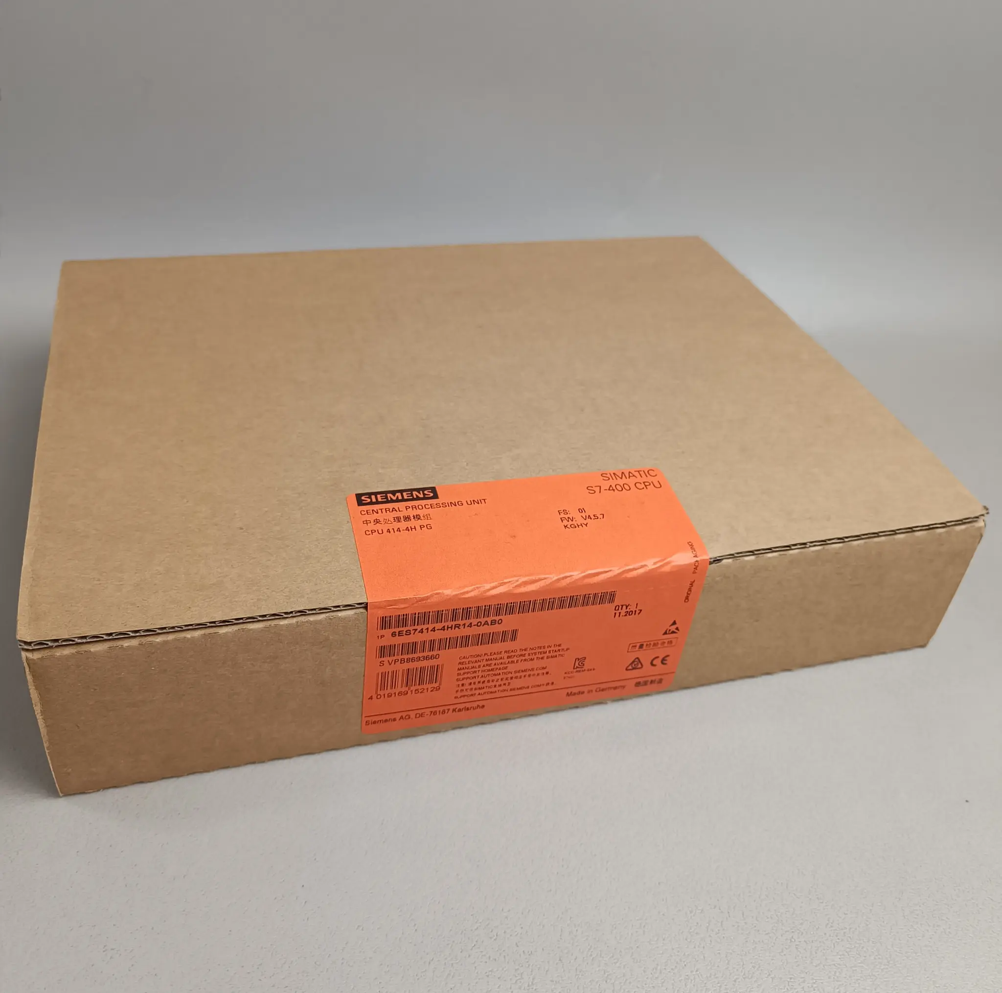 Produktfoto 1 von Siemens 6ES7 414-4HR14-0AB0 / 6ES7414-4HR14-0AB0 Siegel Orange - versiegelt