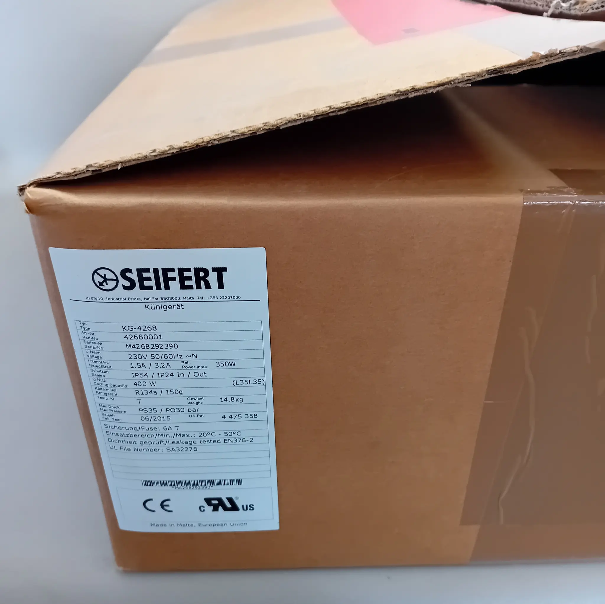 Produktfoto 1 von Seifert KG-4268 42680001 Kühlgerät NEU OVP