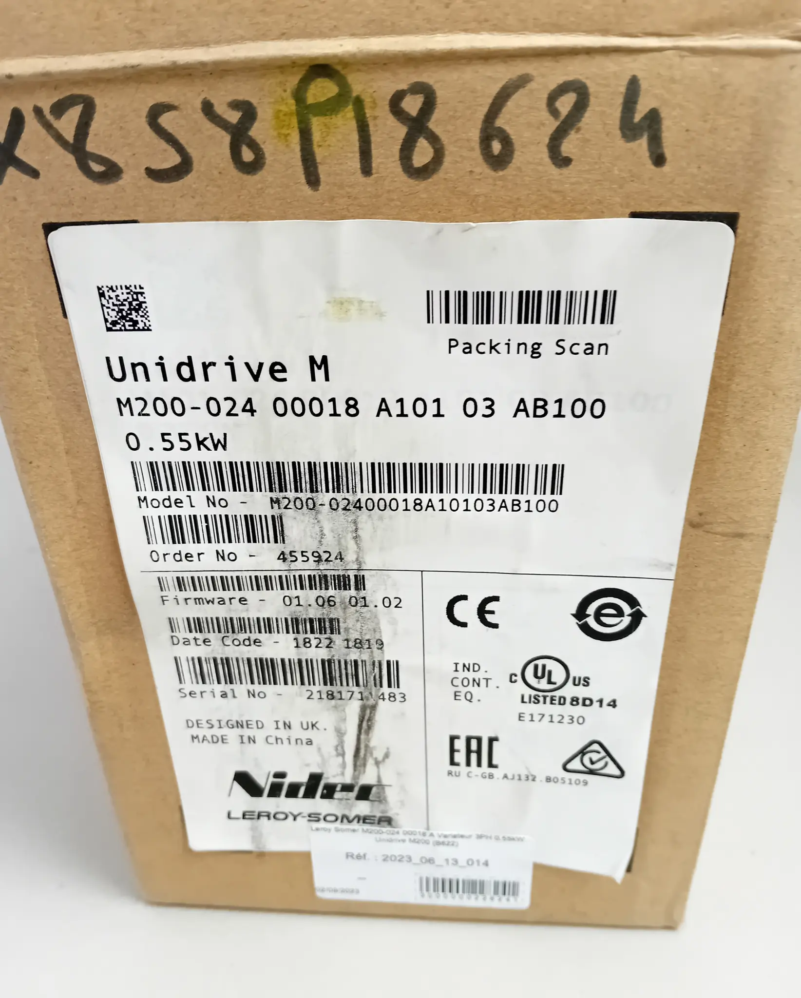 Produktfoto 1 von Leroy Somer / Nidec Unidrive M200-024 00018 A101 03 AB100 NEU OVP Siegel offen