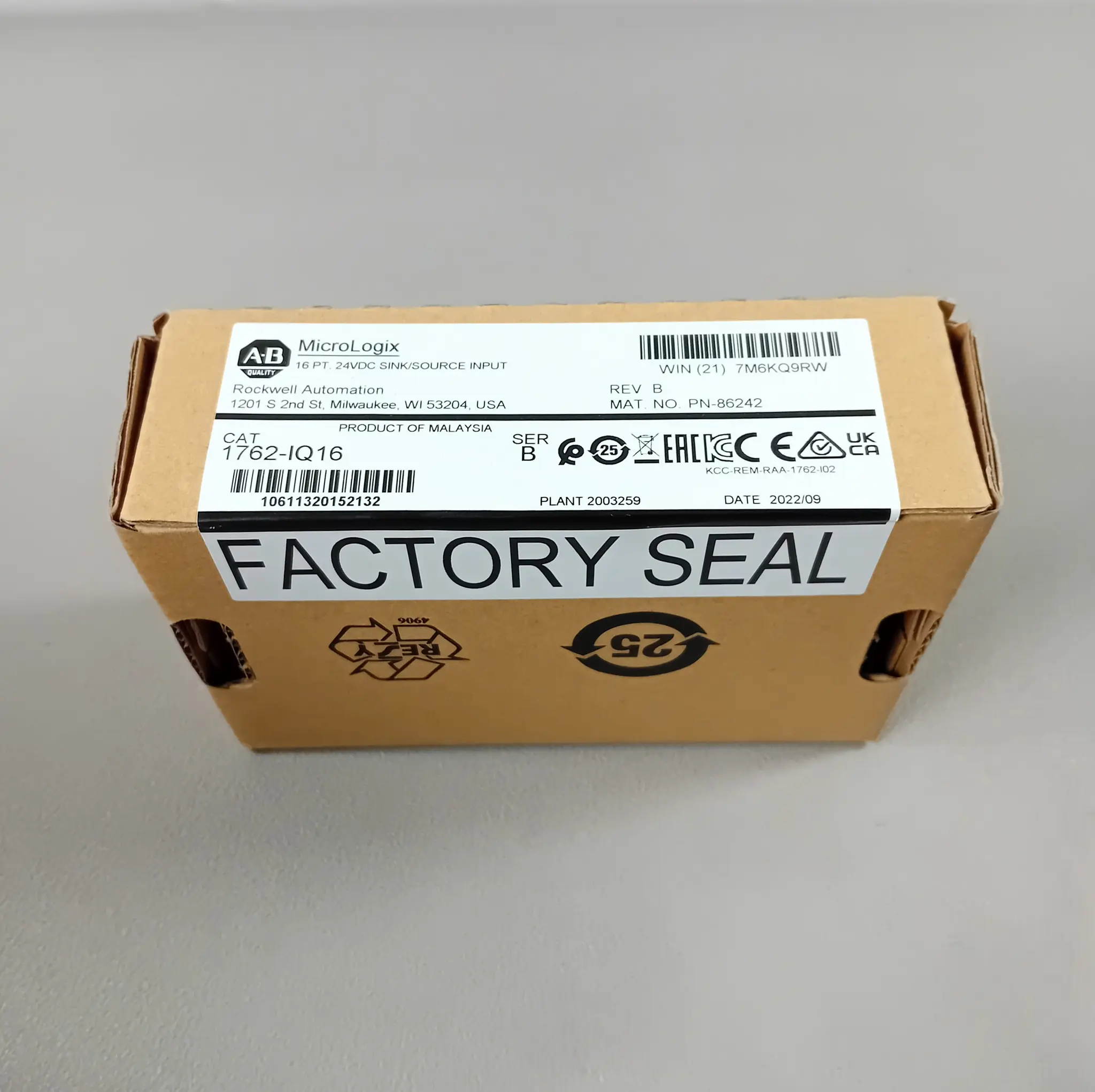 Produktfoto 1 von Allen Bradley 1762-IQ16 NEU OVP versiegelt