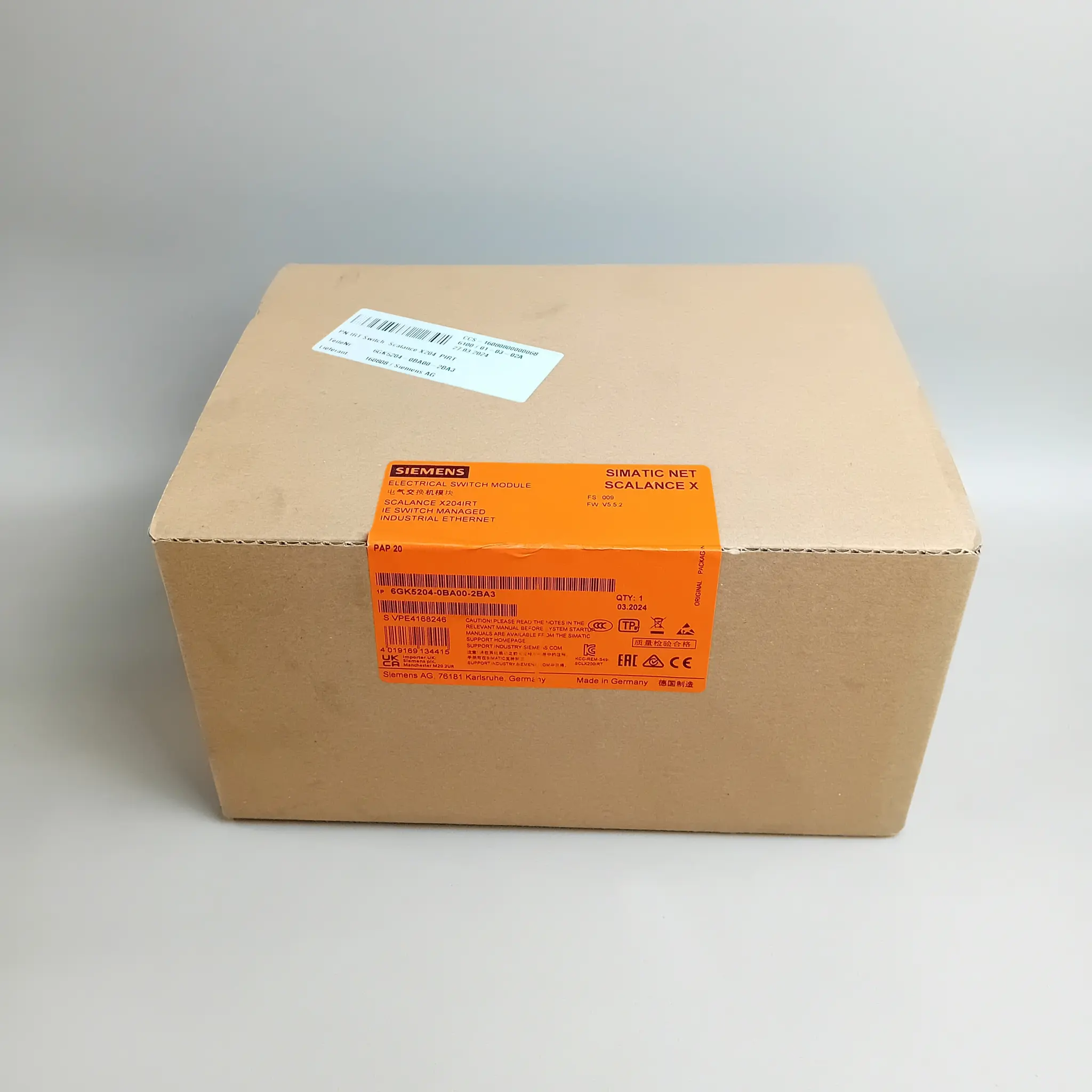 Produktfoto 1 von Siemens 6GK5 204-0BA00-2BA3 / 6GK5204-0BA00-2BA3 Siegel orange