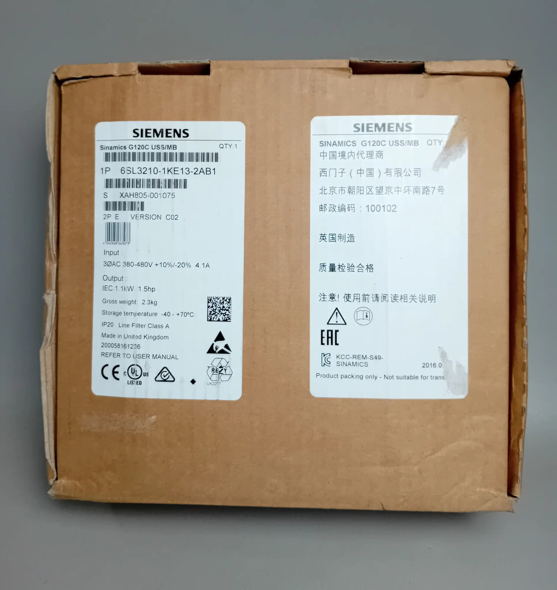 Produktfoto 1 von Siemens 6SL3210-1KE13-2AB1 NEU OVP