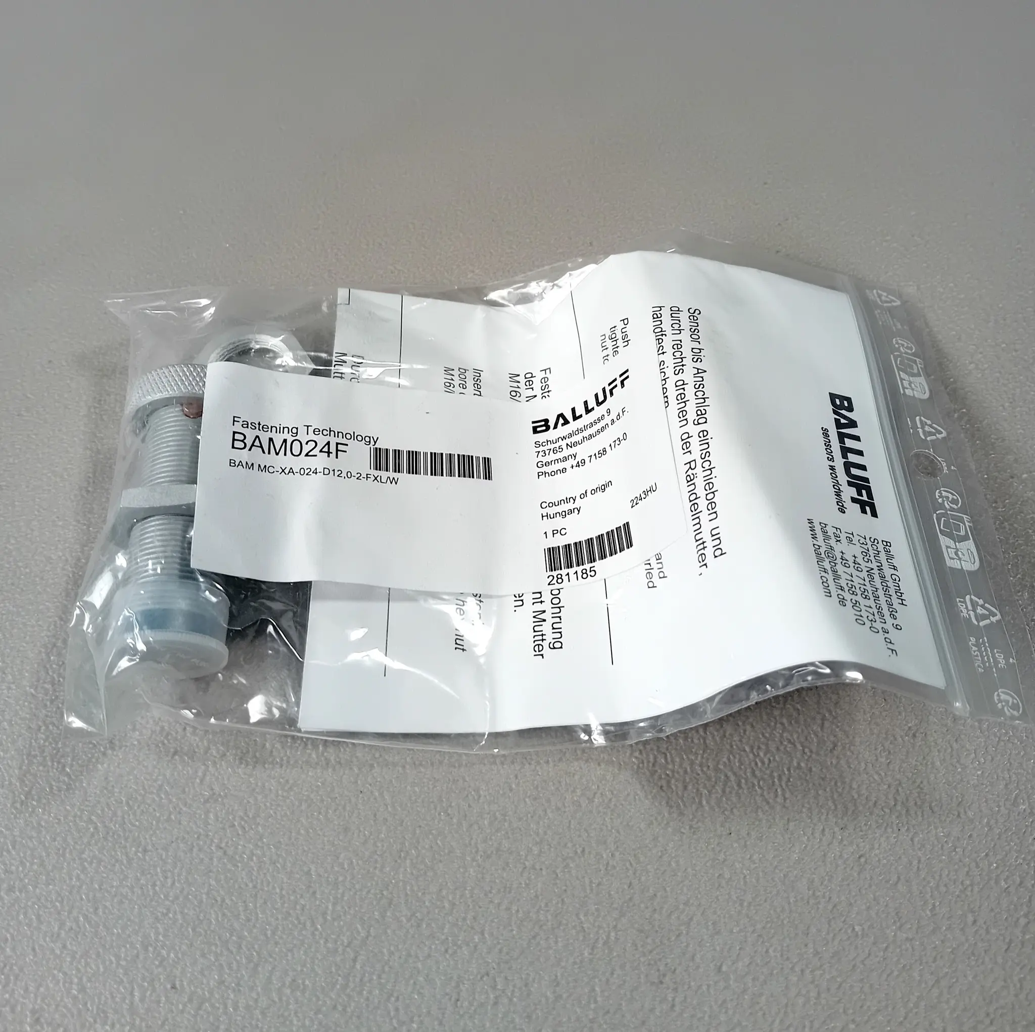 Produktfoto 1 von Balluff BAM024F BAM MC-XA-024-D12,0-2-FXL/W NEU