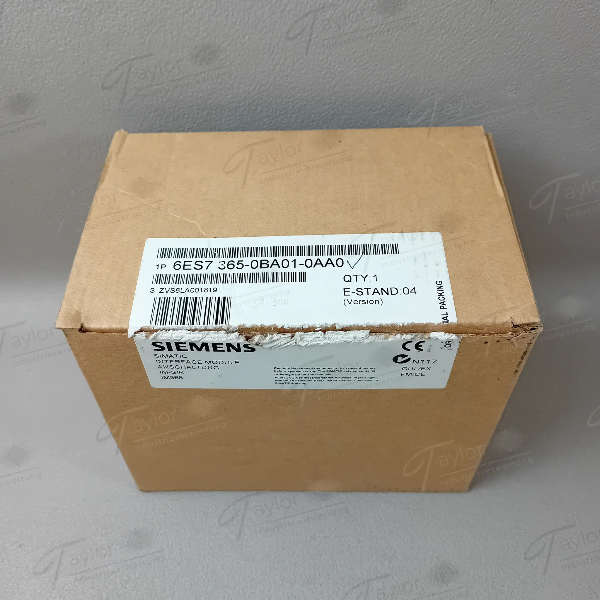 Produktfoto 1 von Siemens 6ES7 365-0BA01-0AA0 / 6ES7365-0BA01-0AA0 Siegel offen