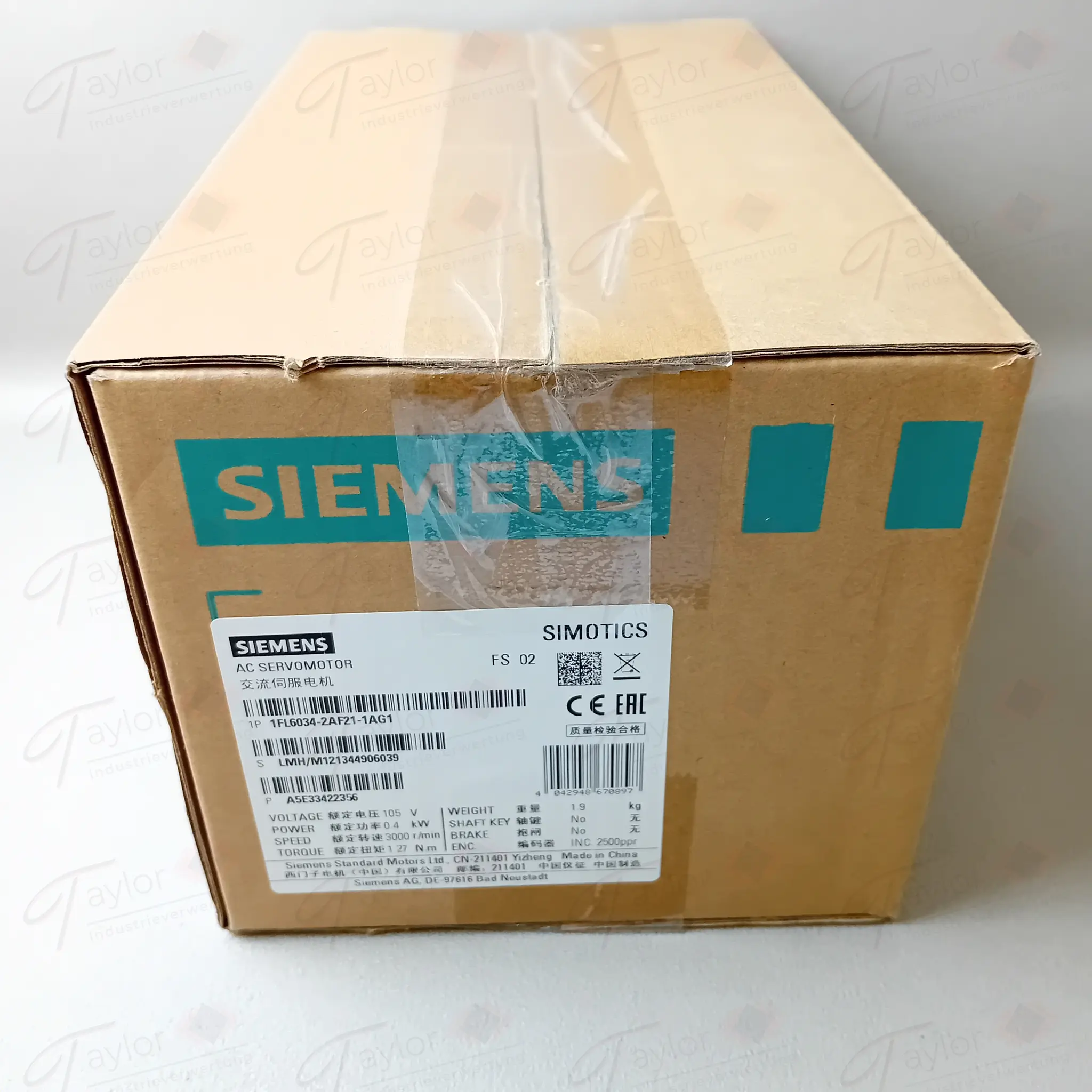 Produktfoto 1 von Siemens 1FL6034-2AF21-1AG1 / 1FL6 034-2AF21-1AG1 NEU OVP