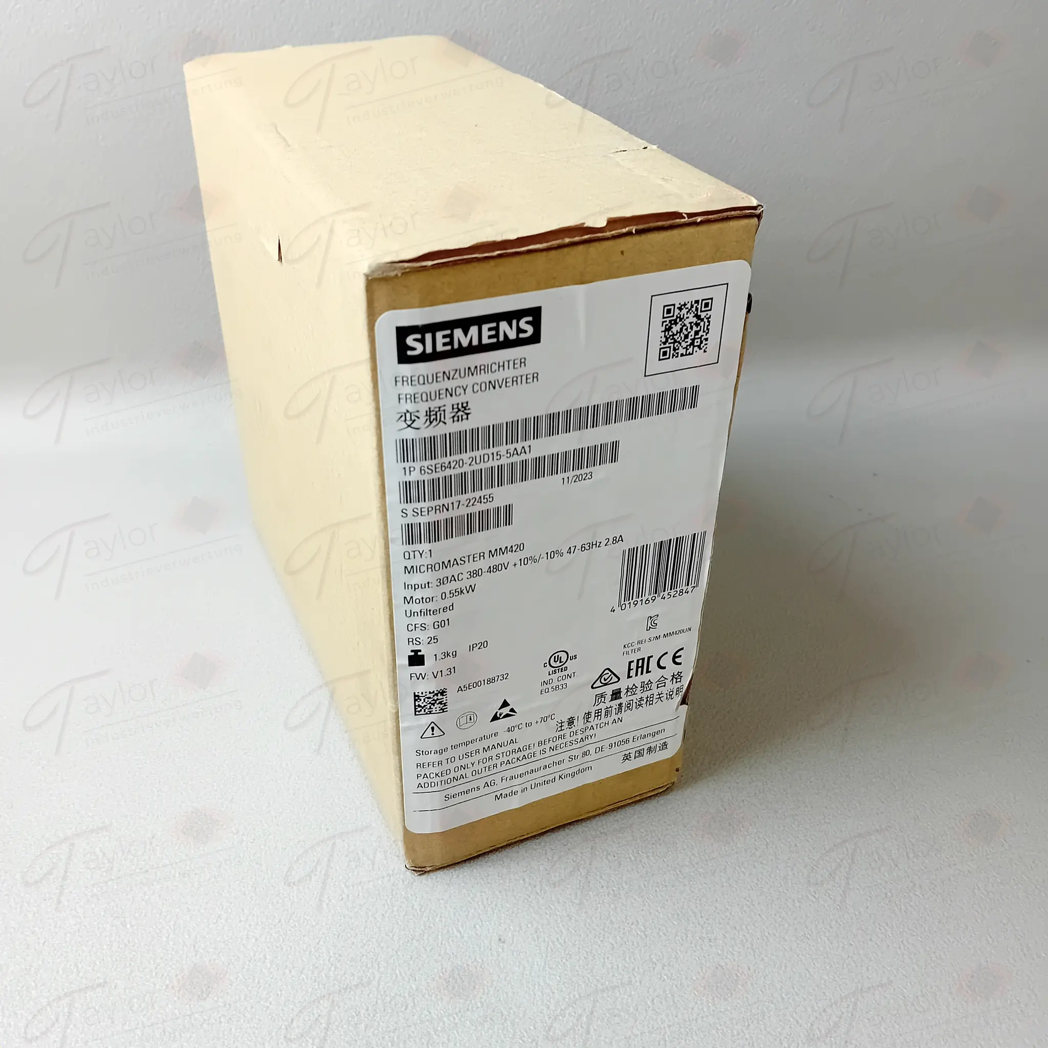 Produktfoto 1 von Siemens 6SE6420-2UD15-5AA1 / 6SE6 420-2UD15-5AA1 NEU OVP