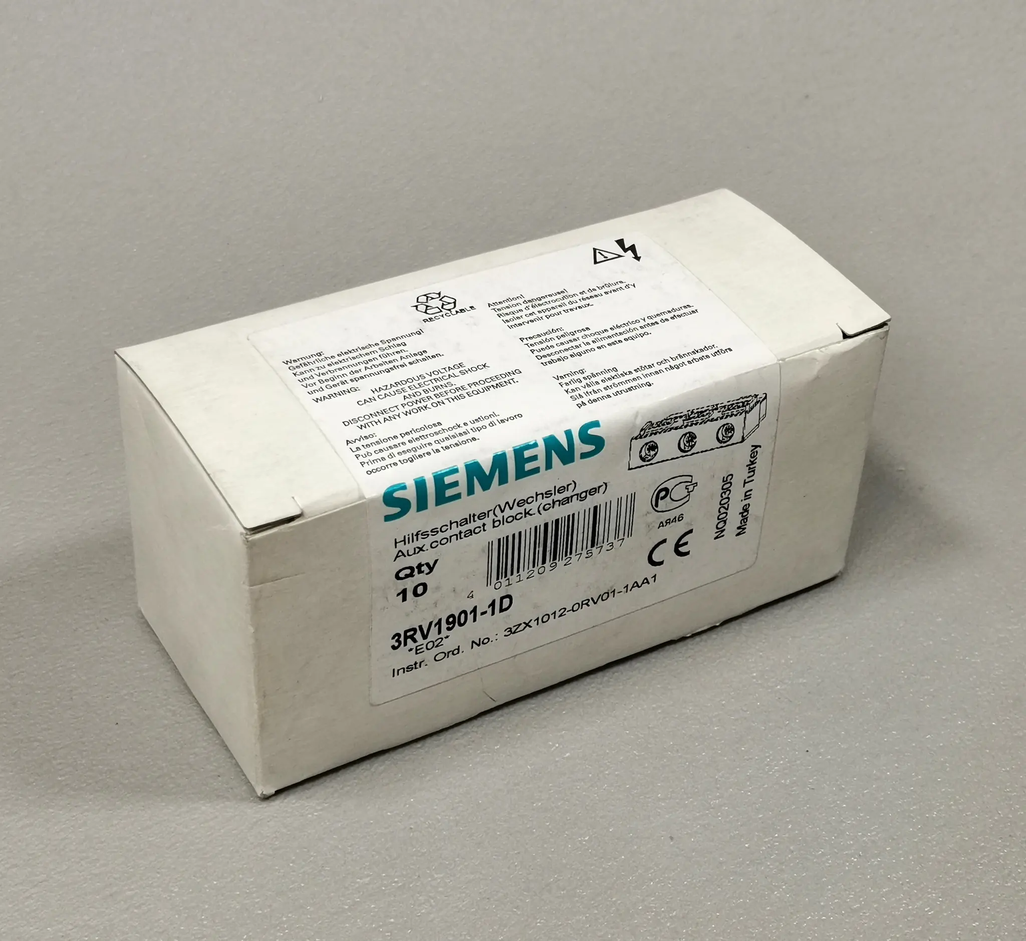 Produktfoto 1 von Siemens 3RV1901-1D 10er Pack NEU OVP versiegelt