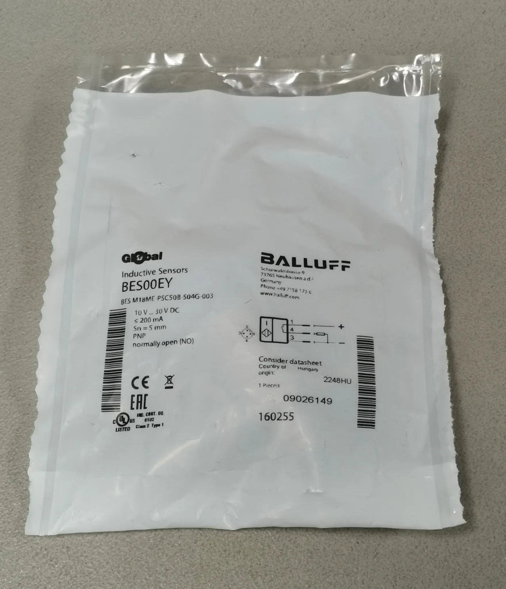 Produktfoto 1 von Balluff BES00EY BES M18ME-PSC50B-S04G-003 NEU OVP