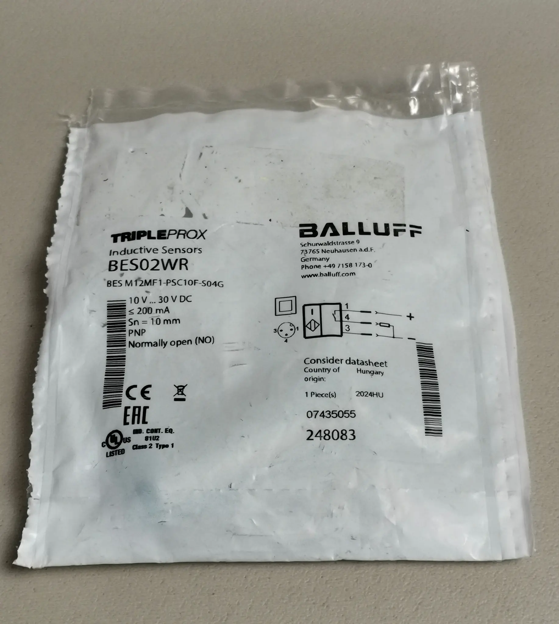 Produktfoto 1 von Balluff BES02WR BES M12MF1-PSC10F-S04G NEU OVP