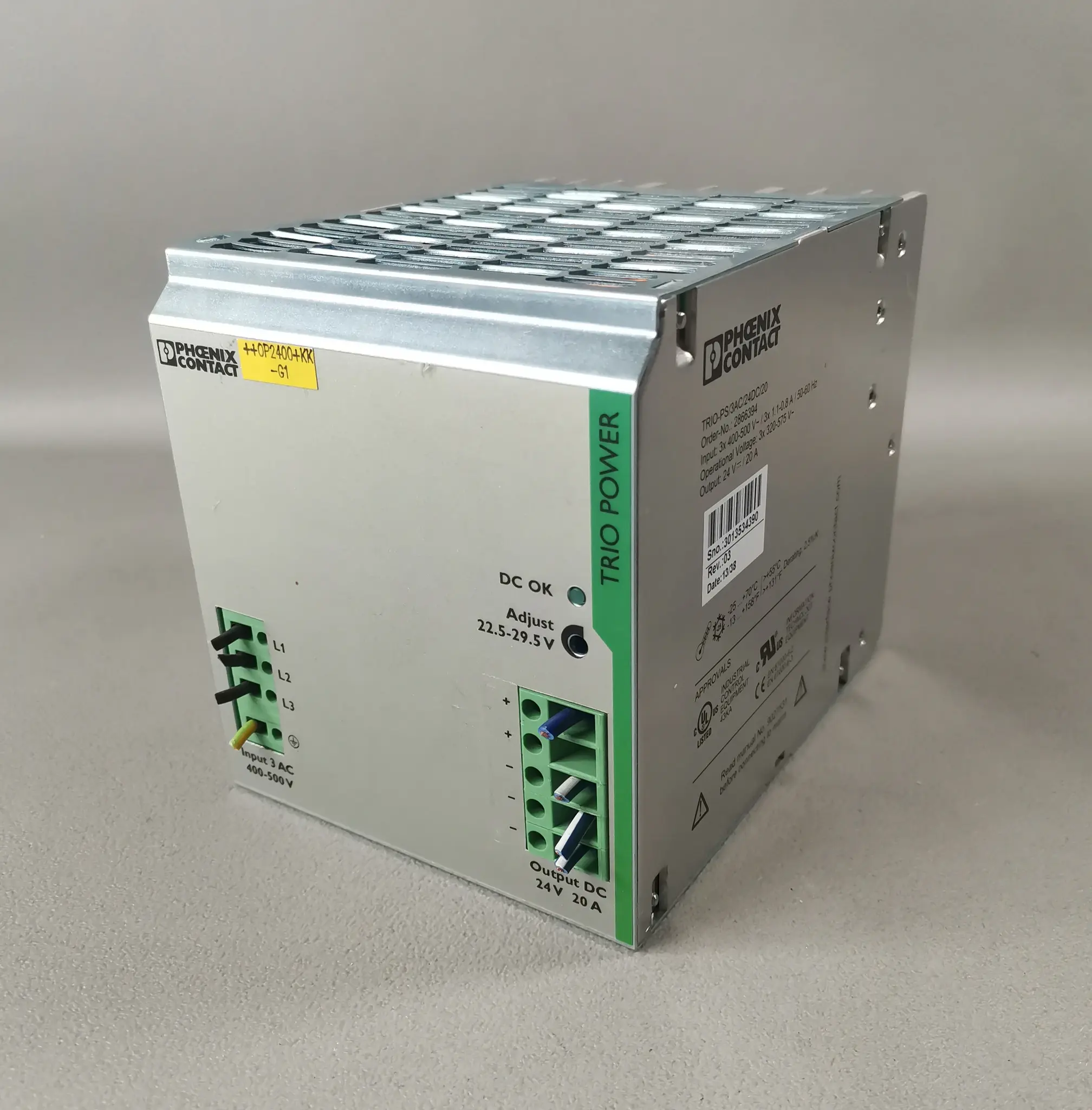 Produktfoto 1 von Phoenix Contact 2866394 TRIO-PS/3AC/24DC/20
