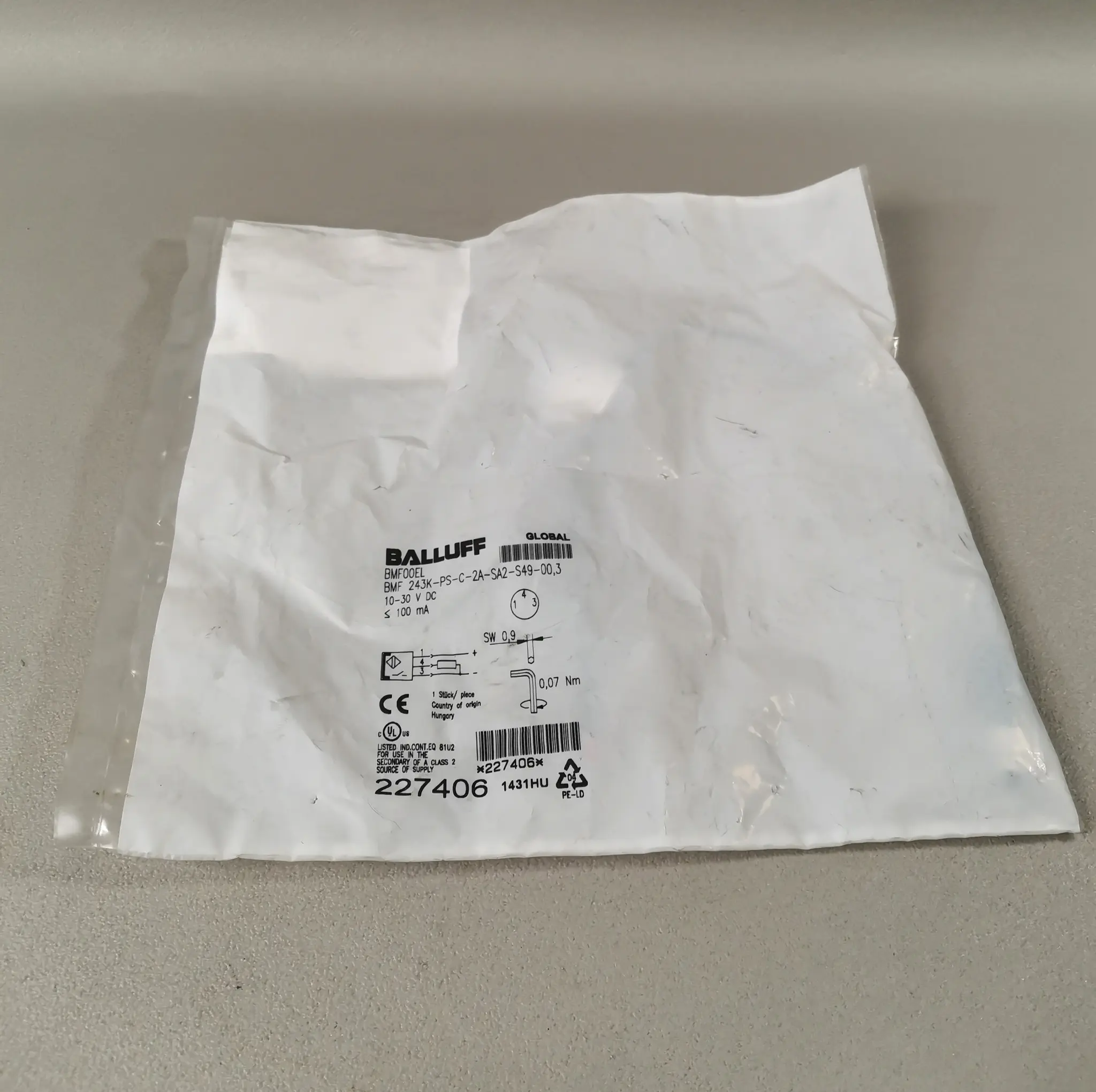 Produktfoto 1 von Balluff BMF00EL BMF 243K-PS-C-2A-SA2-S48-00,3 NEU OVP