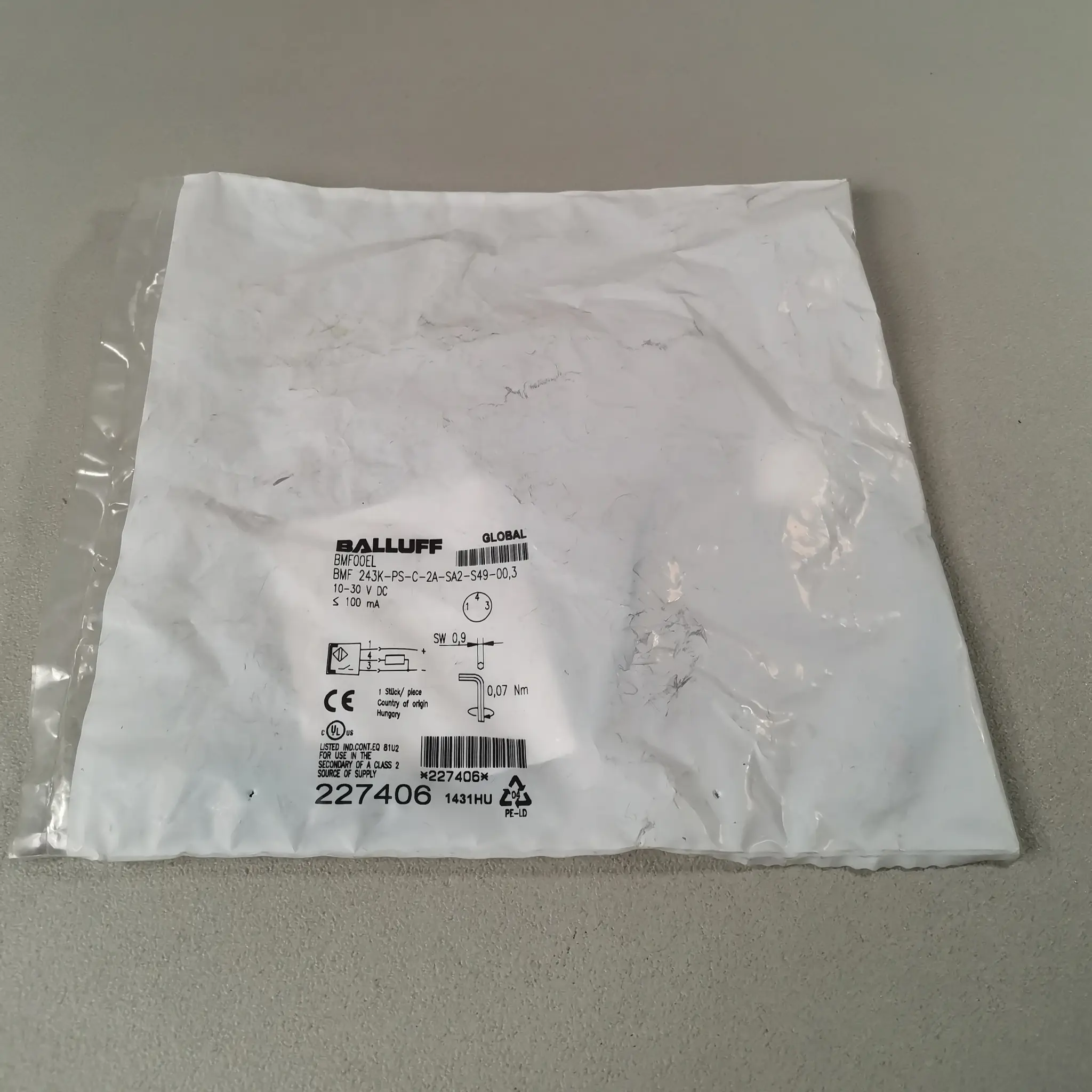 Produktfoto 1 von Balluff BMF00EL BMF 243K-PS-C-2A-SA2-S49-00,3 NEU OVP