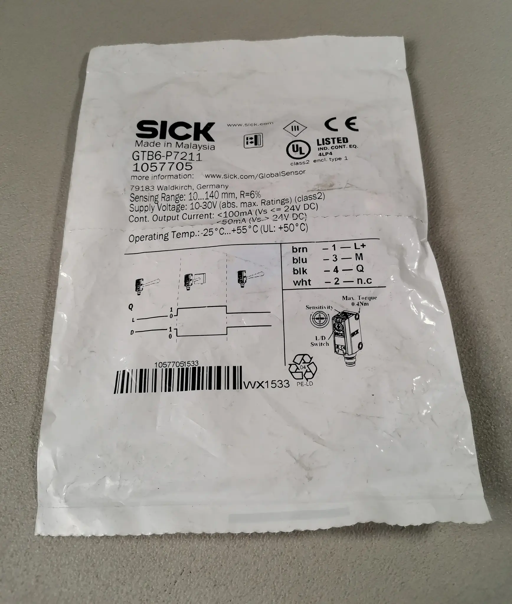 Produktfoto 1 von Sick 1057705 GTB6-P7211 NEU OVP