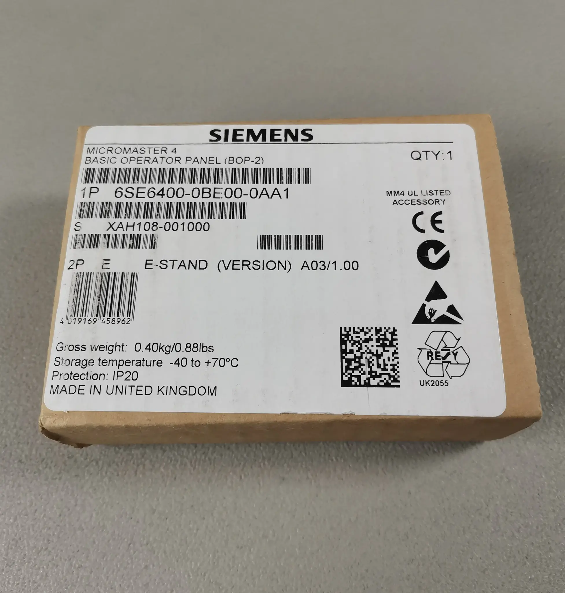 Produktfoto 1 von Siemens 6SE6 400-0BE00-0AA1 / 6SE6400-0BE00-0AA1 NEU OVP