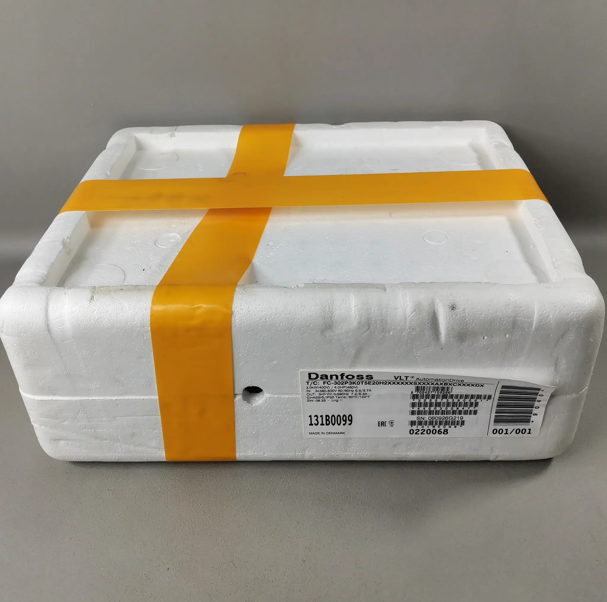 Produktfoto 1 von Danfoss 131B0099 FC-302P3K0T5E20H2XXXXXXSXXXXAXBXCXXXXDX NEU OVP