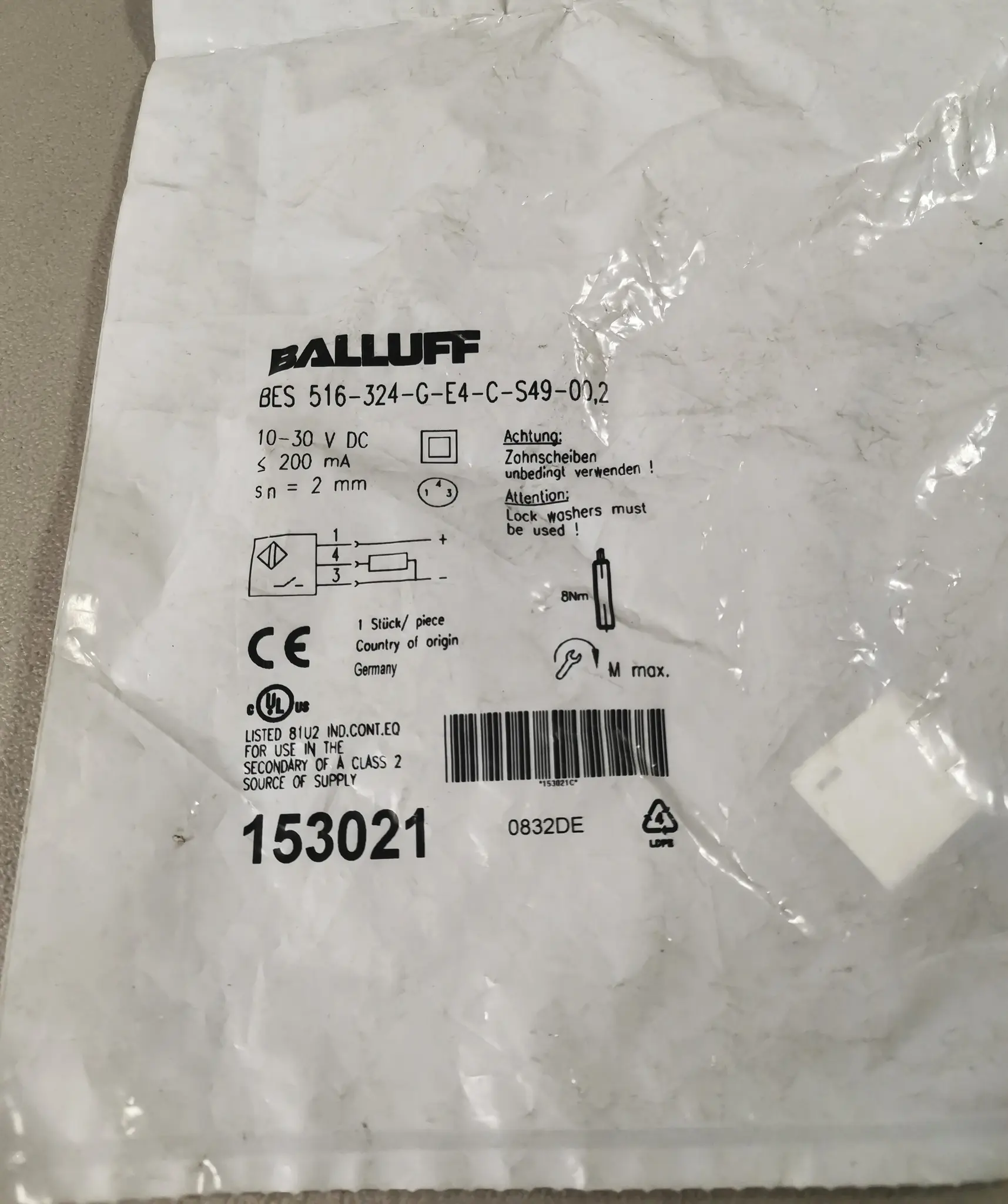 Produktfoto 1 von Balluff BES 516-324-G-E4-C-S49-00,2 NEU OVP