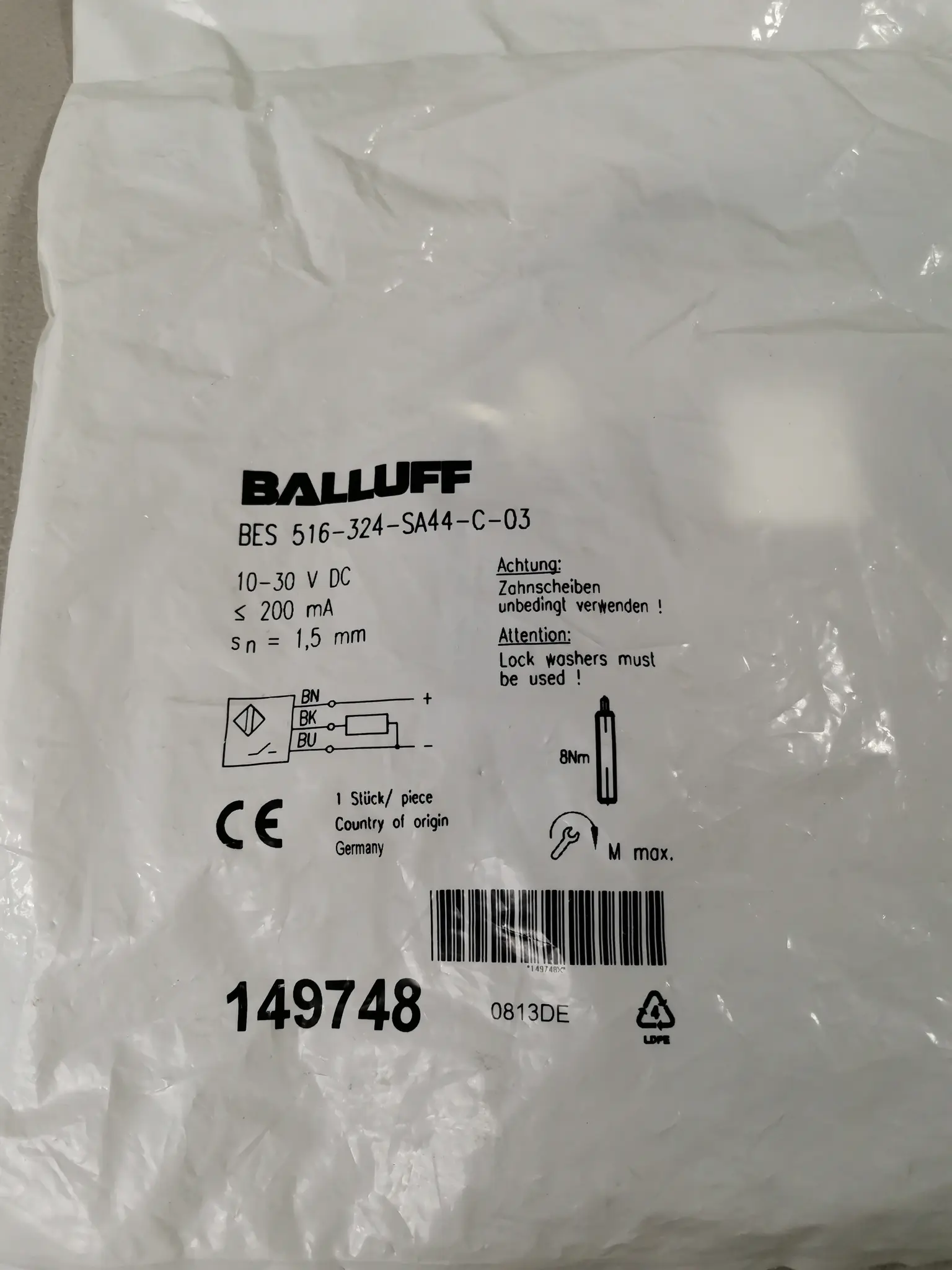 Produktfoto 1 von Balluff BES 516-324-SA44-C-03 neu OVP