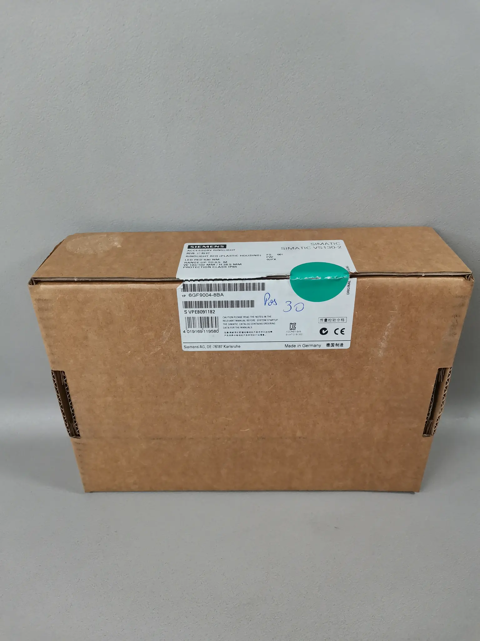 Produktfoto 1 von Siemens 6GF9004-8BA Simatic Vision Sensor LED Ringlight NEU OVP Siegel geöffnet