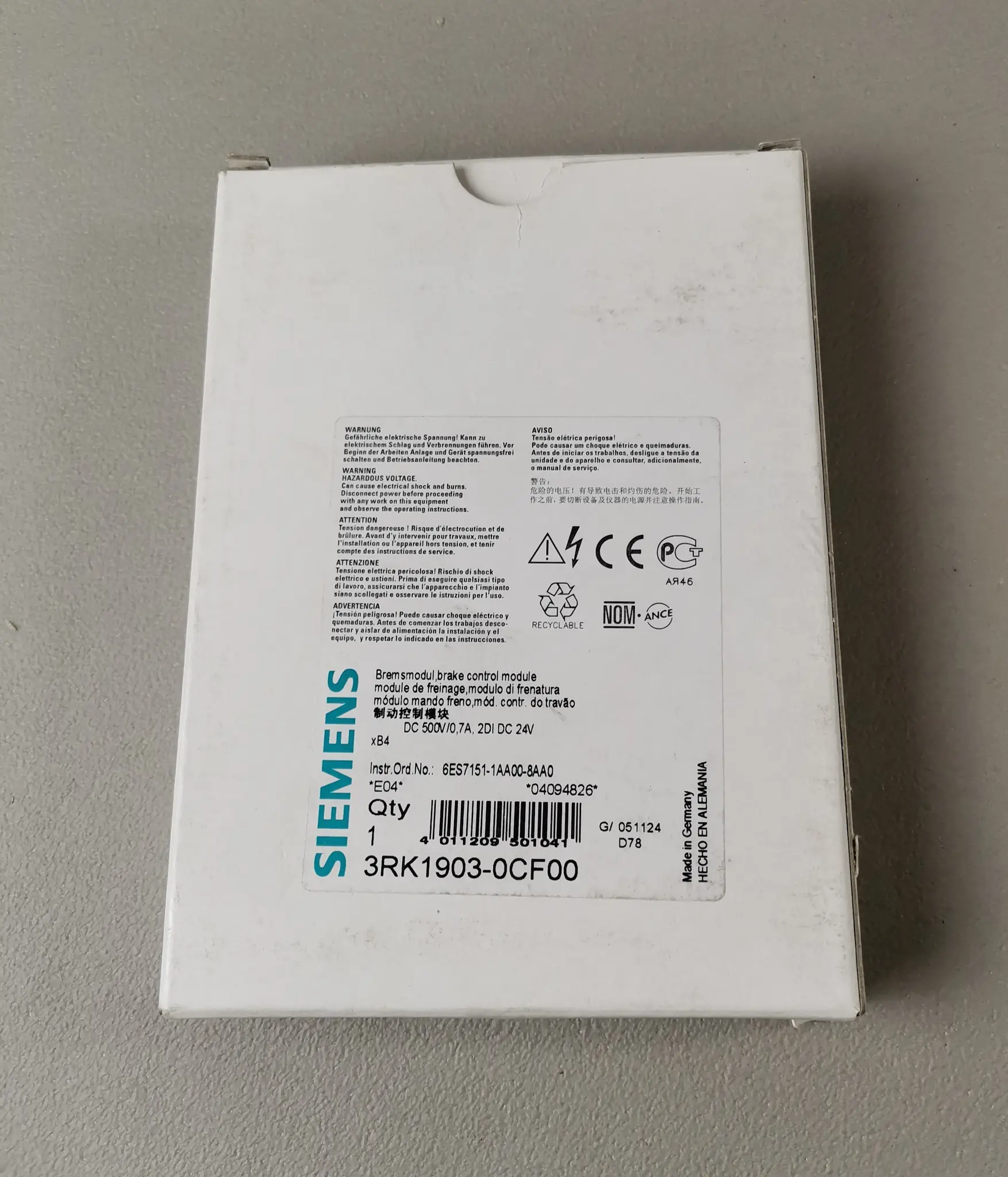 Produktfoto 1 von Siemens 3RK1903-0CF00 NEU OVP