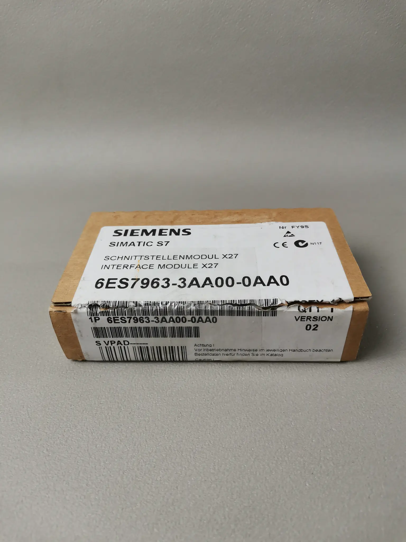 Produktfoto 1 von Siemens 6ES7 963-3AA00-0AA0 / 6ES7963-3AA00-0AA0 NEU OVP Siegel offen