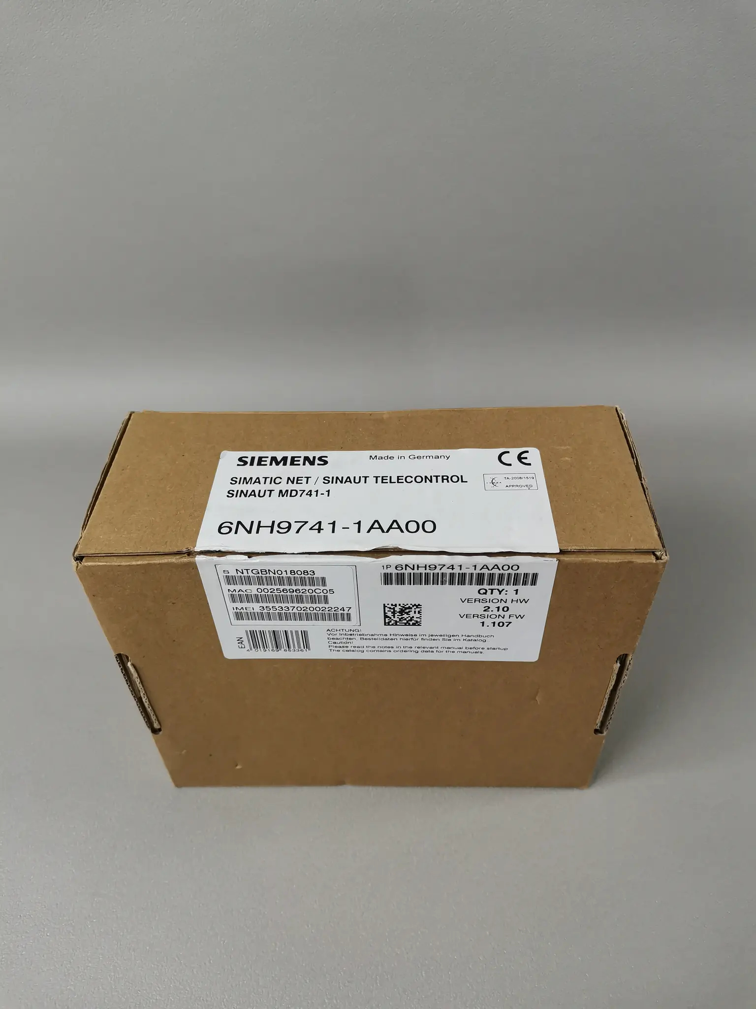 Produktfoto 1 von Siemens 6NH9741-1AA00 / 6NH9 741-1AA00 NEU OVP Siegel offen