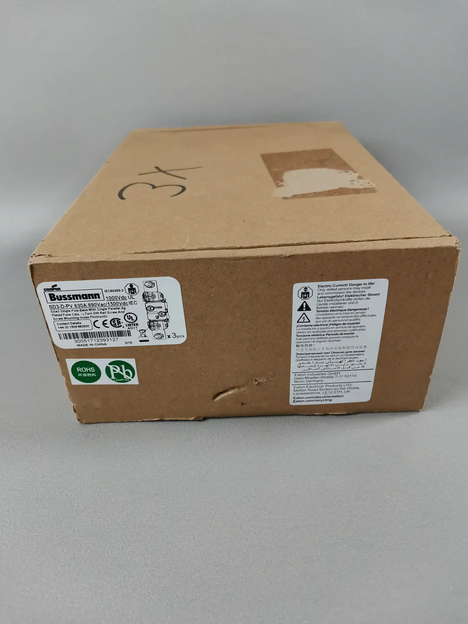 Produktfoto 1 von Bussmann Cooper SD3-D-PV 630A 3Stück NEU OVP