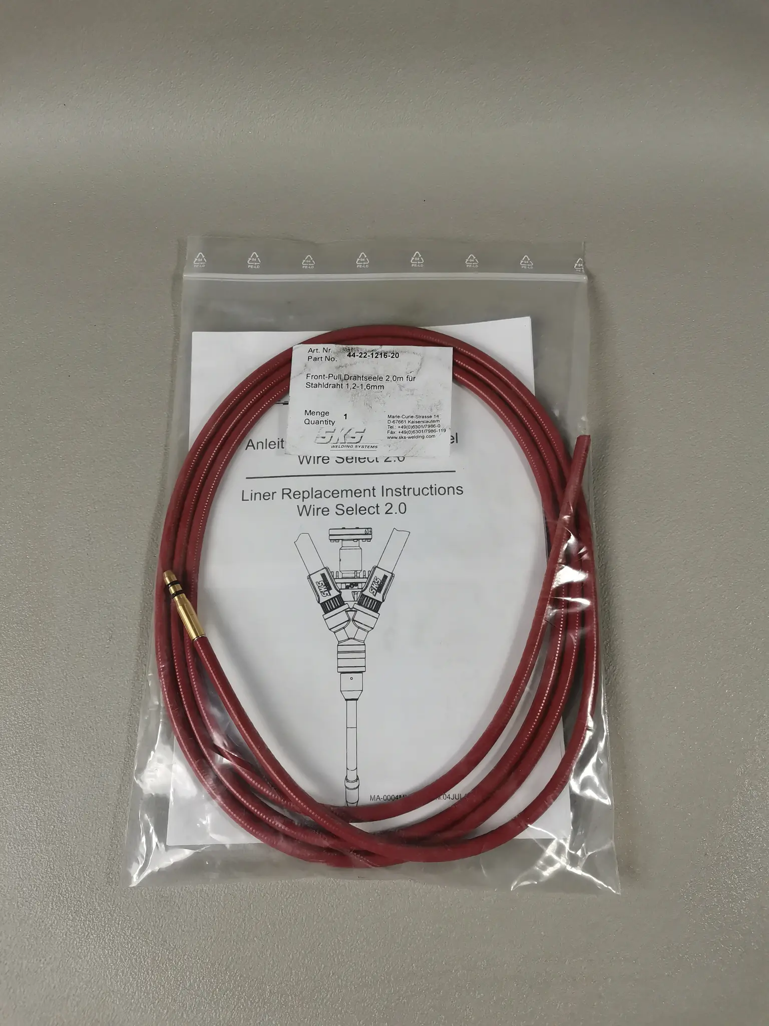 Produktfoto 1 von SKS Front-Pull Drahtseele 2,0m für Stahldraht 1,2-1,6mm 44-22-1216-20 NEU OVP