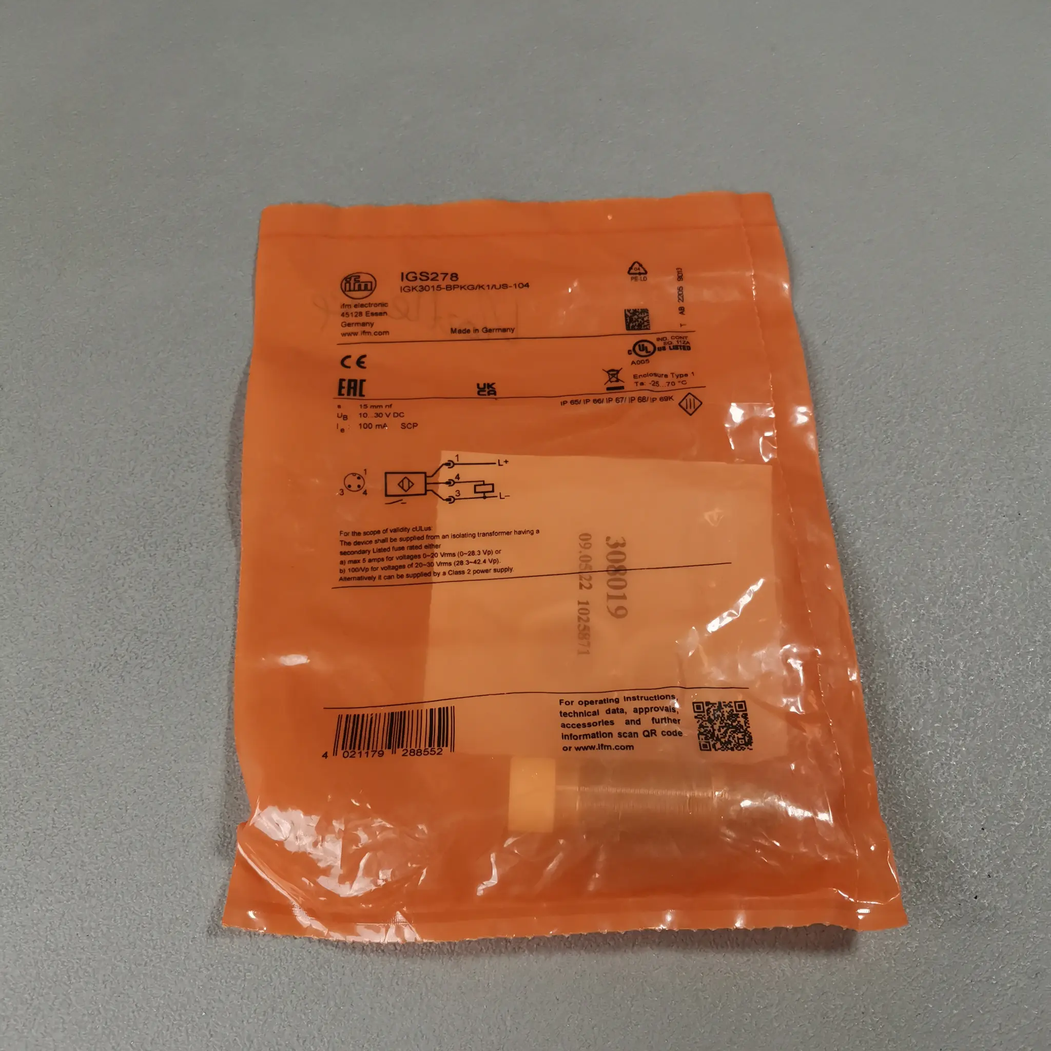Produktfoto 1 von IFM IGS278 IGK3015-BPKG/K1/US-104 NEU OVP