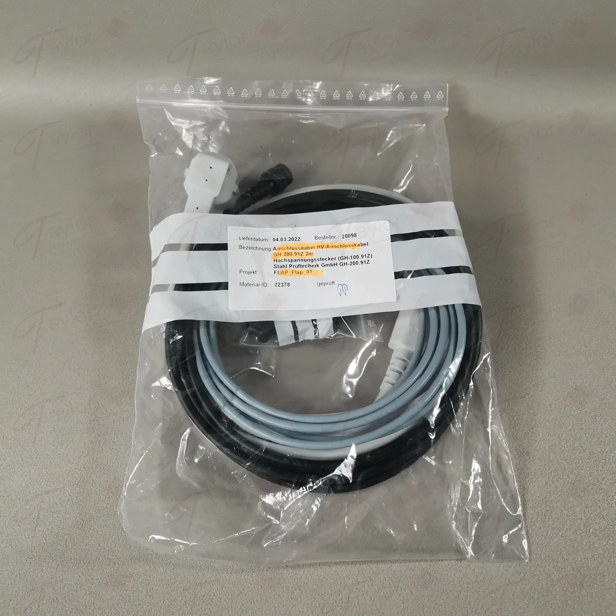 Produktfoto 1 von Stahl HV-Anschlusskabel GH-200.91Z 2m 22378 NEU
