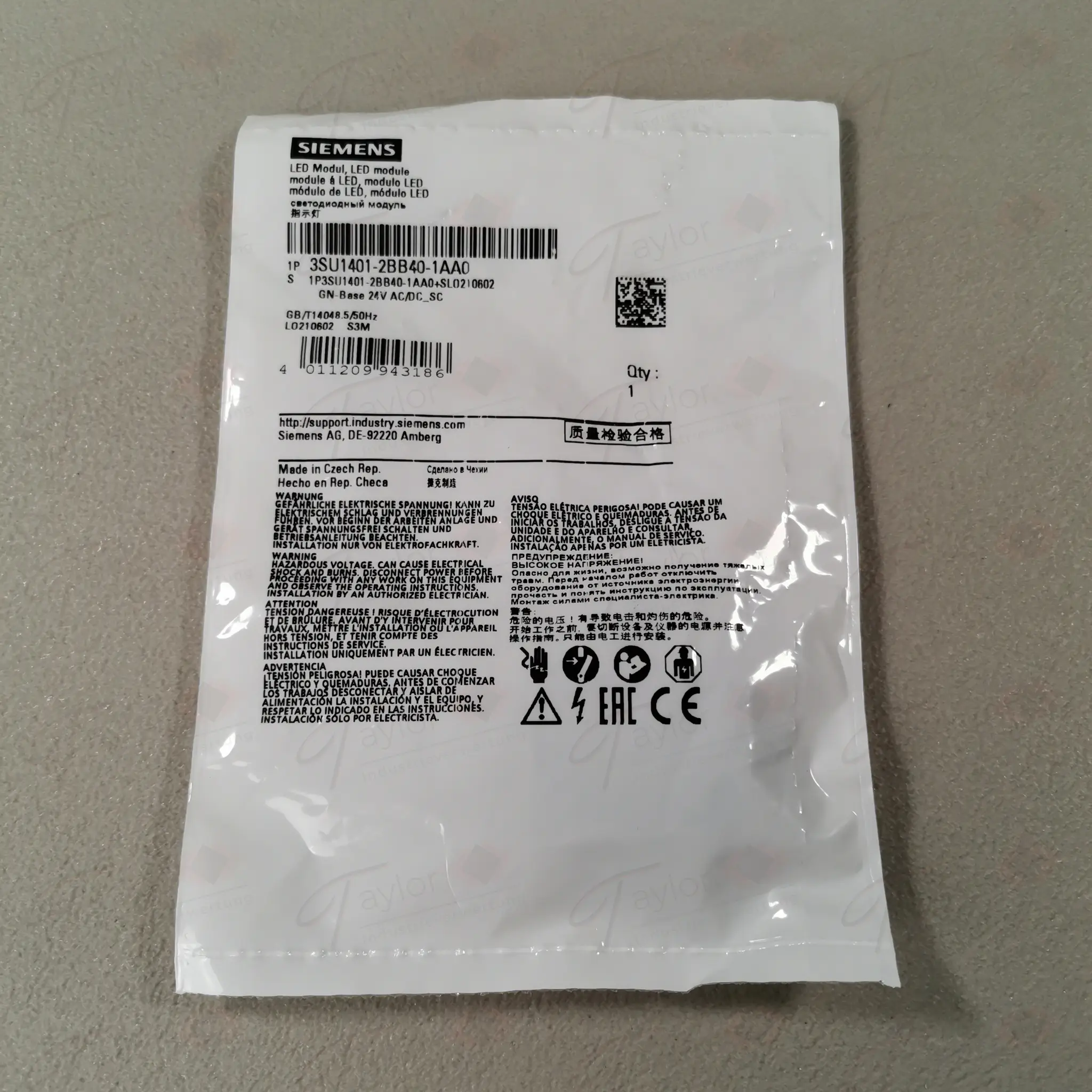 Produktfoto 1 von Siemens 3SU1401-2BB40-1AA0 / 3SU1 401-2BB40-1AA0 NEU