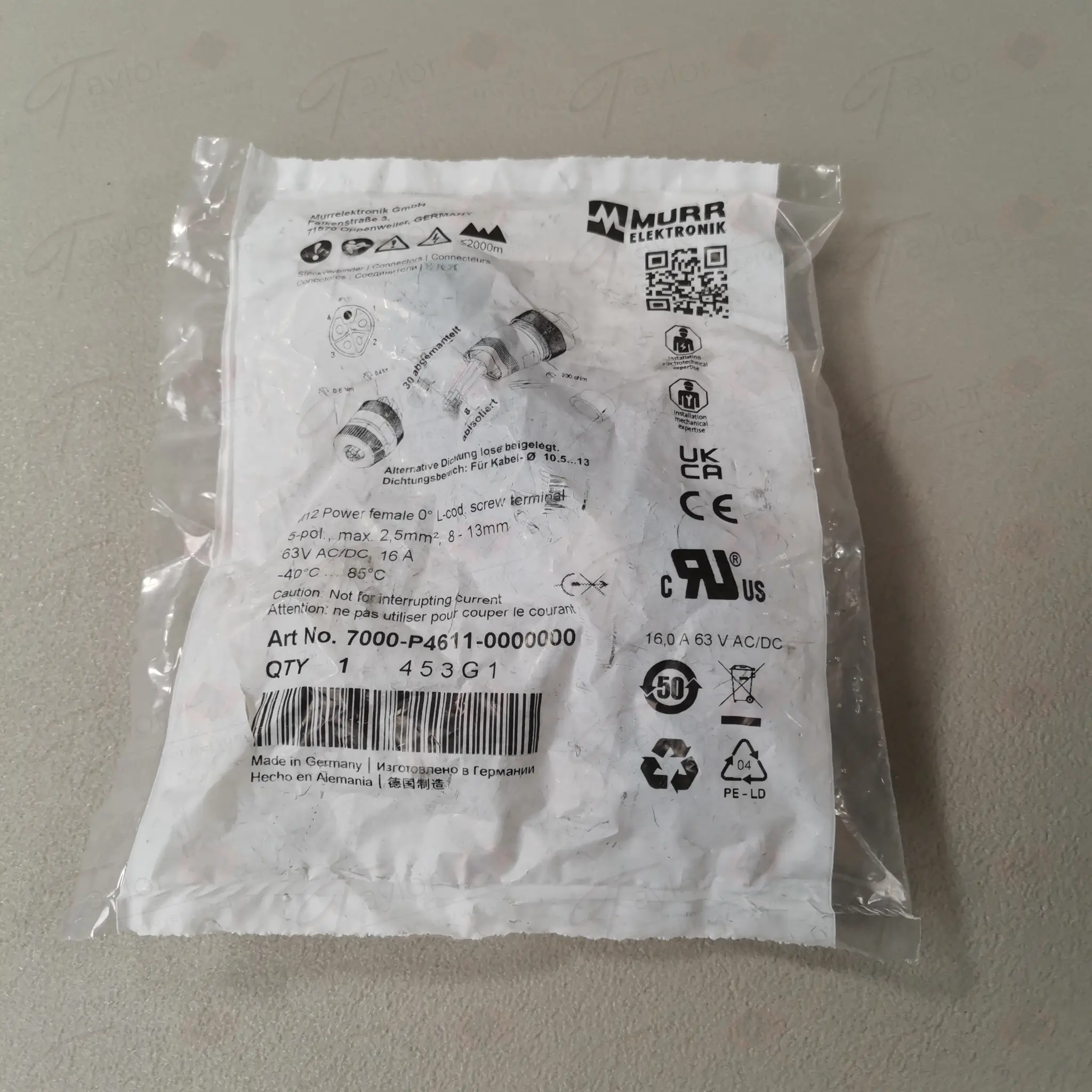 Produktfoto 1 von Murr 7000-P4611-0000000 NEU OVP