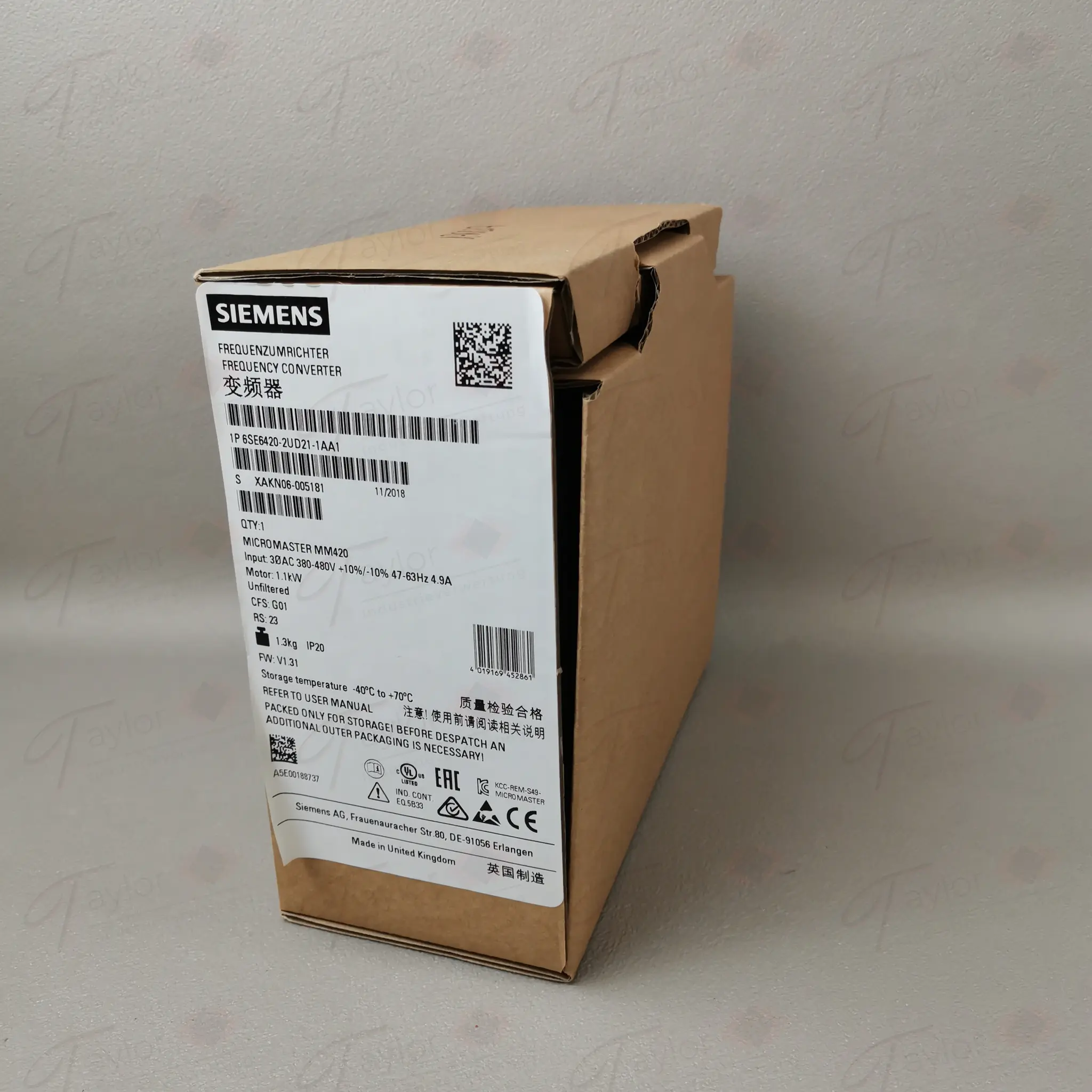 Produktfoto 1 von Siemens 6SE6420-2UD21-1AA1 / 6SE6 420-2UD21-1AA1 NEU OVP