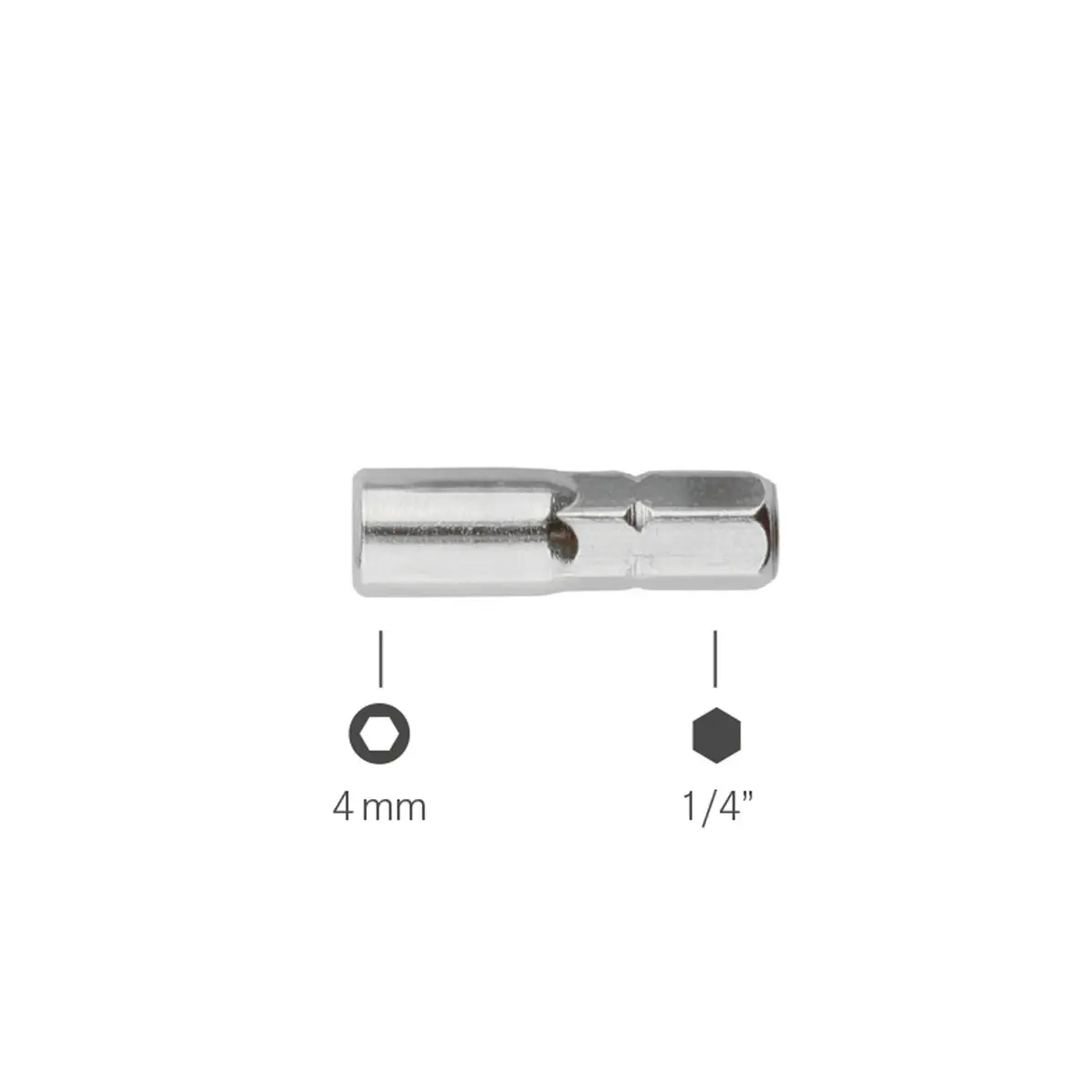 Produktfoto 1 von Bit-Adapter 1/4 Zoll > 4mm Bits, Länge 25mm