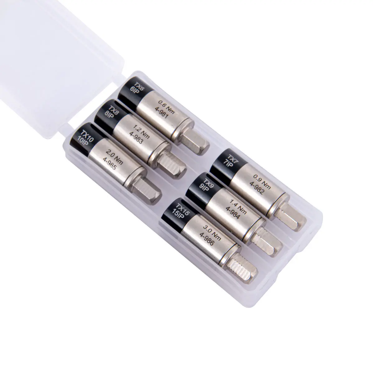 Produktfoto 1 von Drehmoment-Adapter Satz 6-tlg 0.6-3.0Nm für 1/4 Zoll Innen+/Außenaufnahme