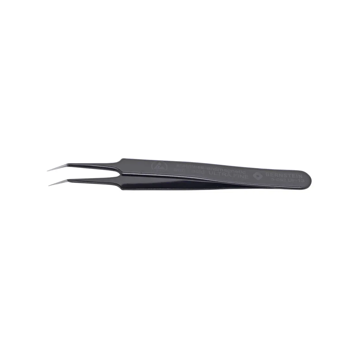 Produktfoto 1 von ESD SMD Pinzette ULTRA FINE 110mm Form 5b Edelstahl Winkel 30° sehr spitz, ableitfähig