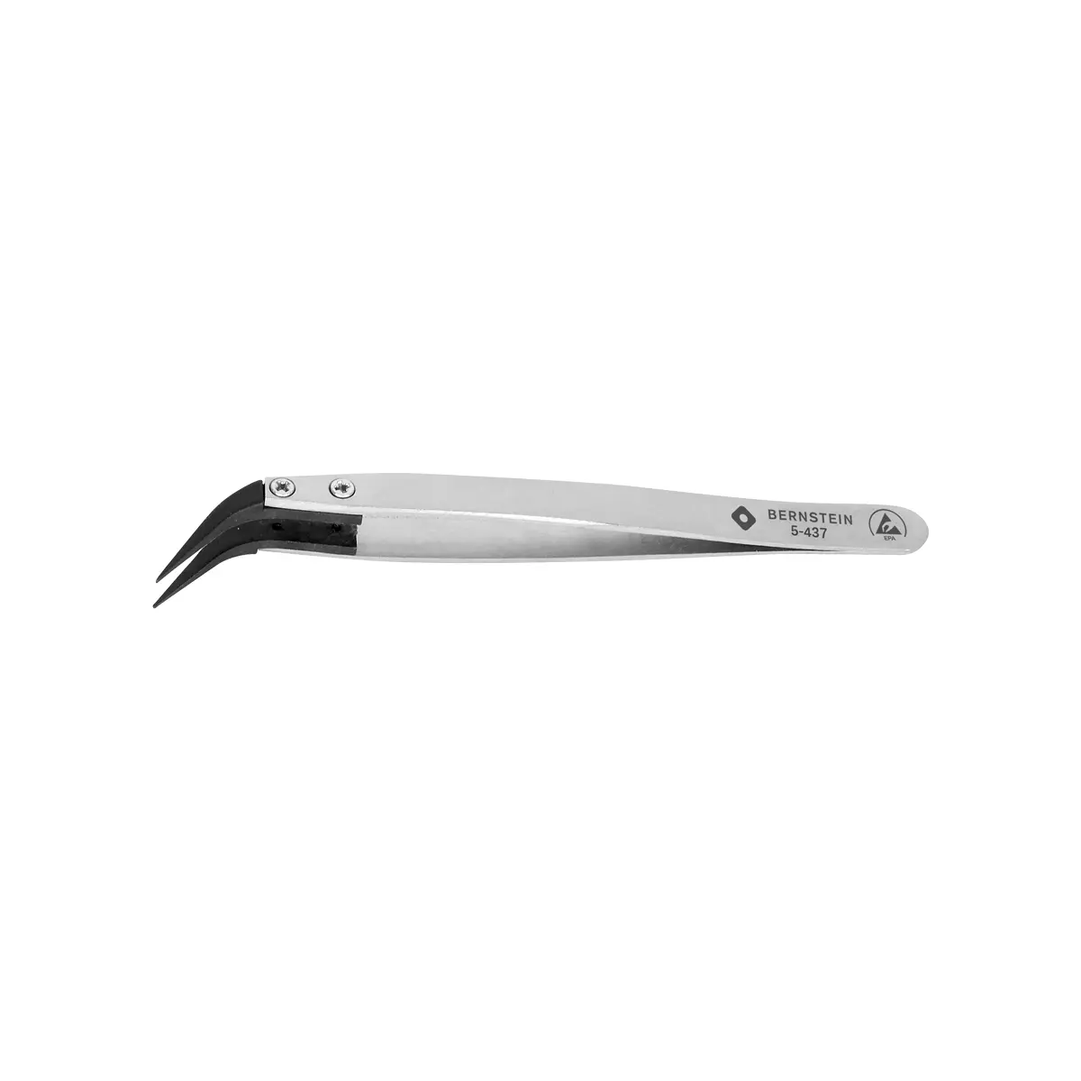 Produktfoto 1 von ESD Pinzette mit auswechselbaren Spitzen gebogen 0,1mm breit, leitend