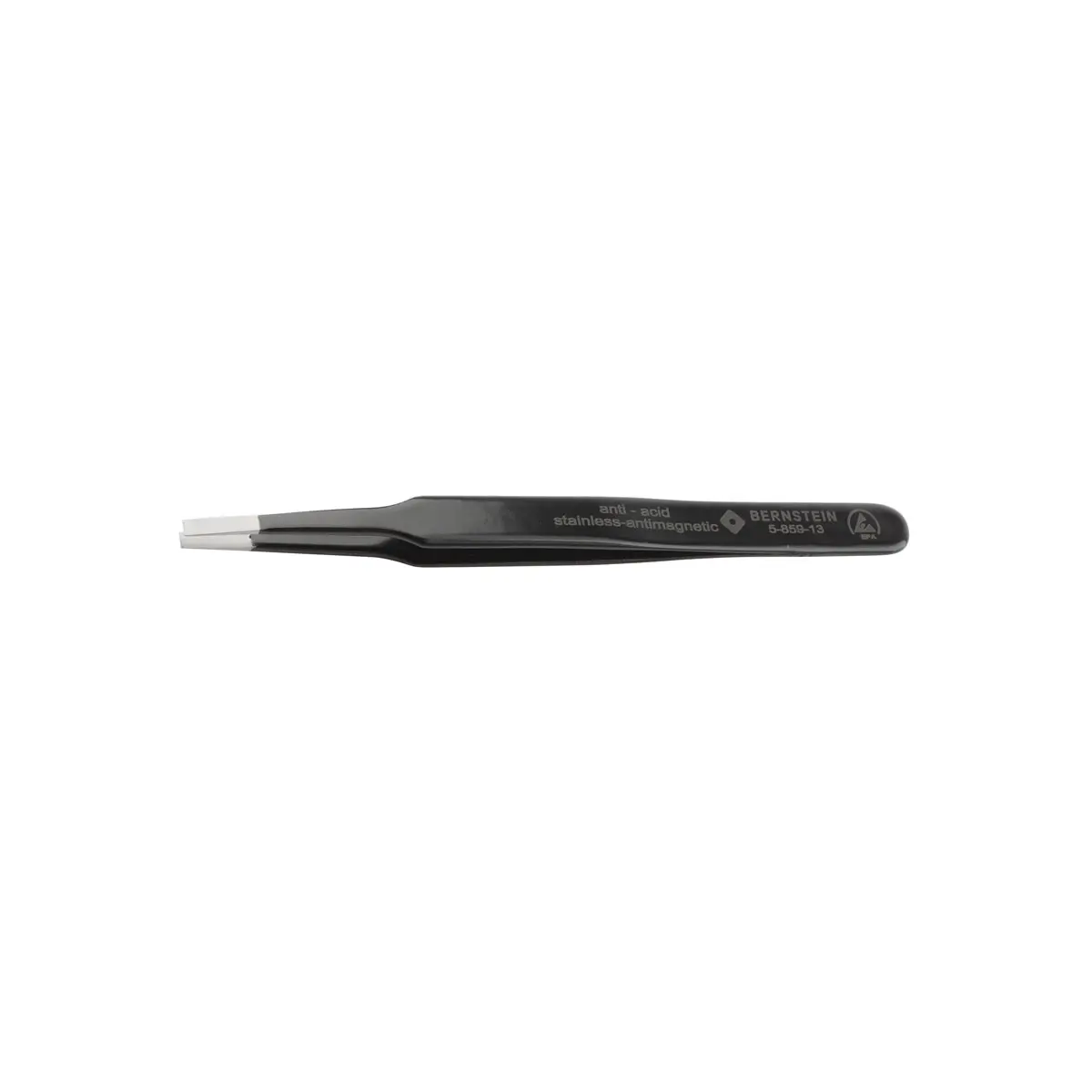 Produktfoto 1 von ESD SMD Pinzette 125mm Form F Edelstahl, ableitfähig