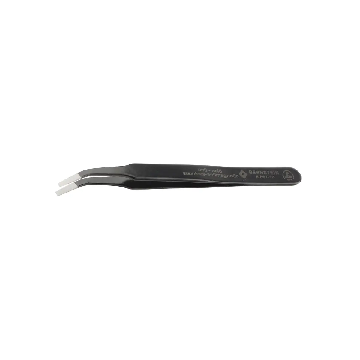 Produktfoto 1 von ESD SMD Pinzette 120mm Form FB Edelstahl Winkel 30° ableitfähig
