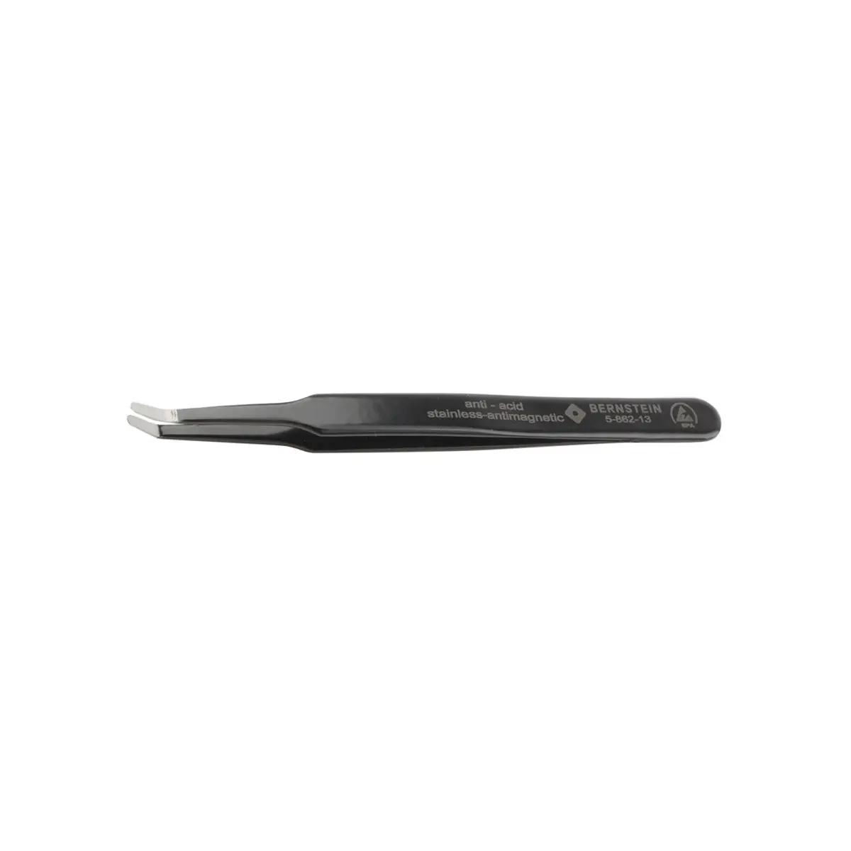 Produktfoto 1 von ESD SMD Pinzette 125mm Form 2ac Edelstahl Winkel 30° ableitfähig