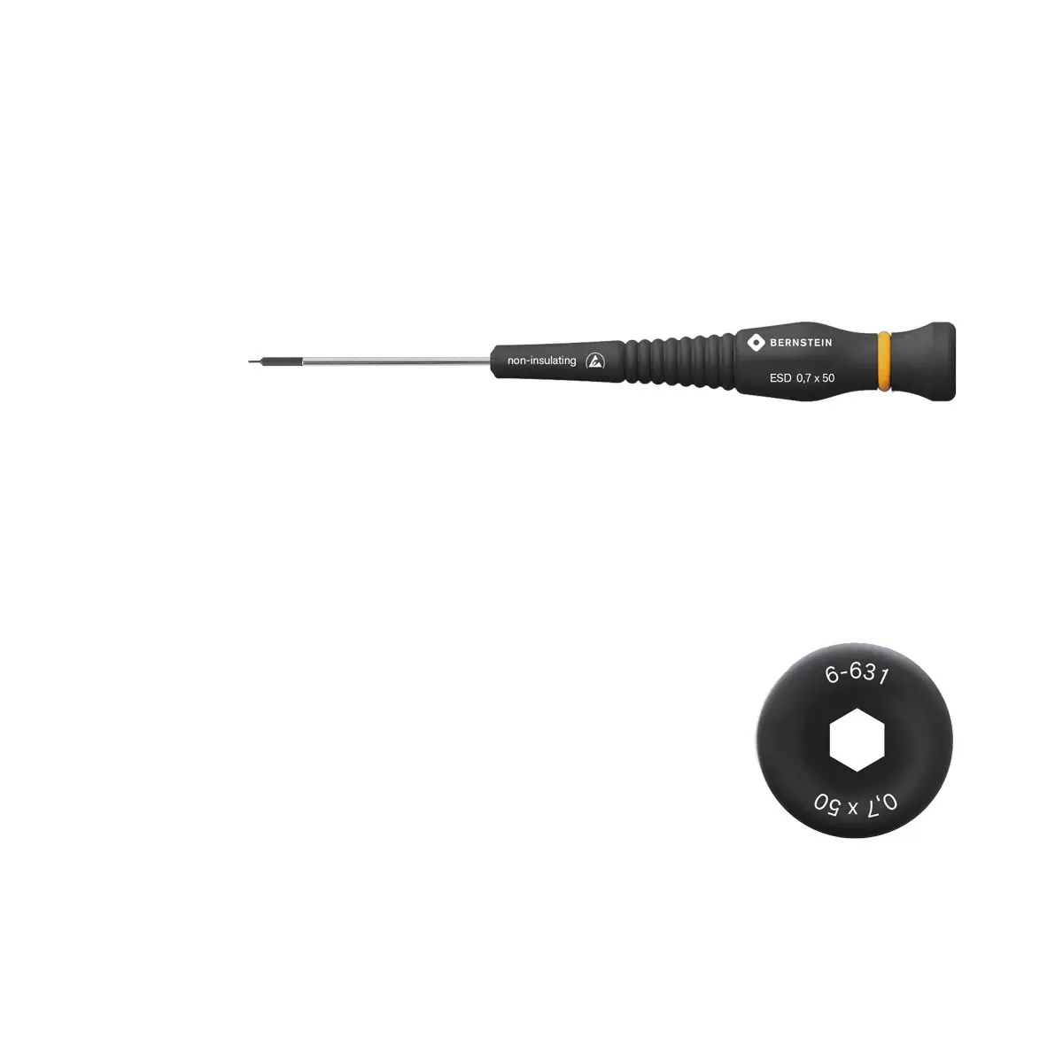 Produktfoto 1 von ESD Schraubendreher Stiftschlüssel Sechskant 0,7mm