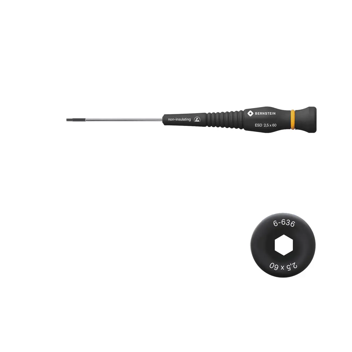 Produktfoto 1 von ESD Schraubendreher Stiftschlüssel Sechskant 2,5mm