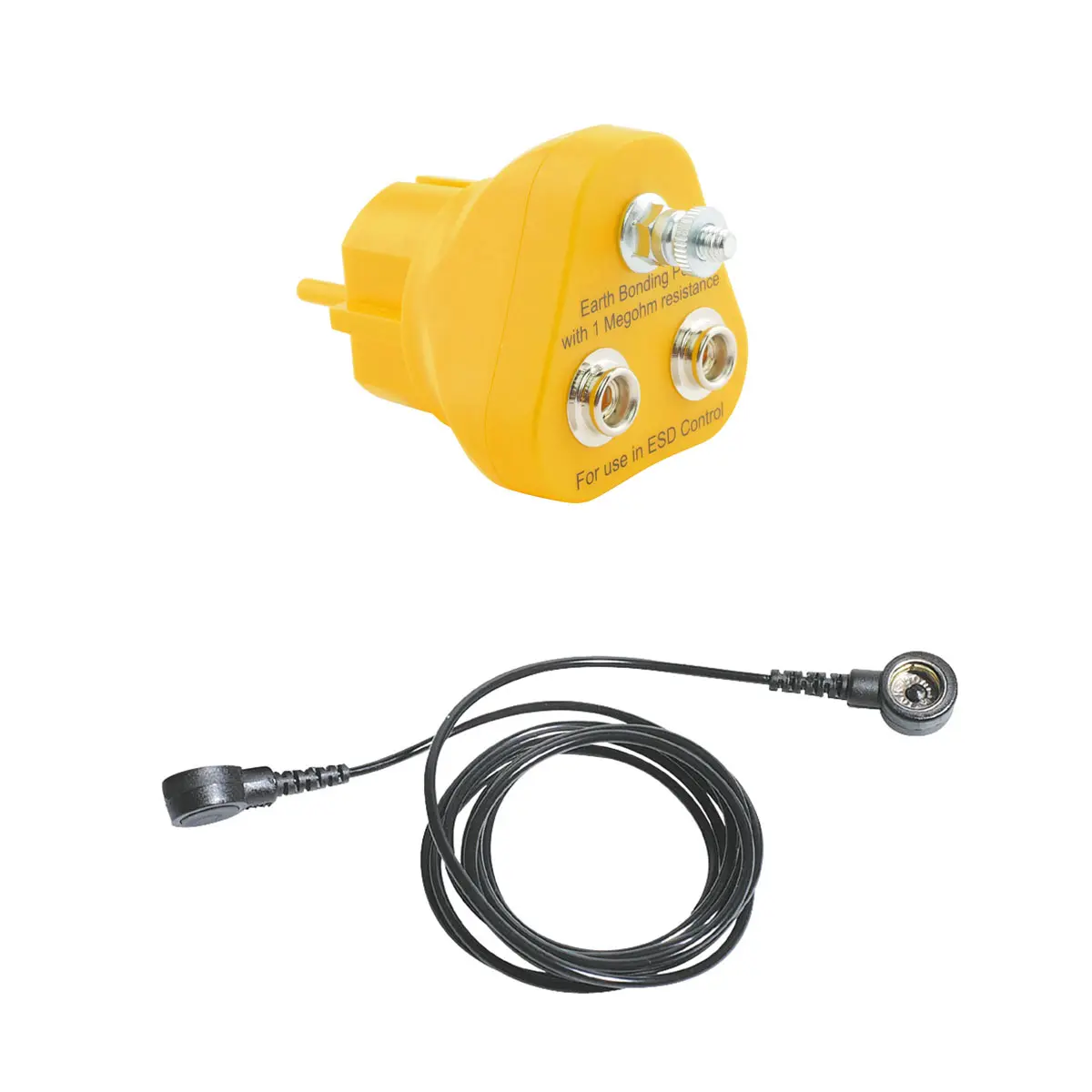 Produktfoto 1 von ESD Erdungsleitung 1800mm (10/10) +  Erdungsstecker (2x10/1xM5)