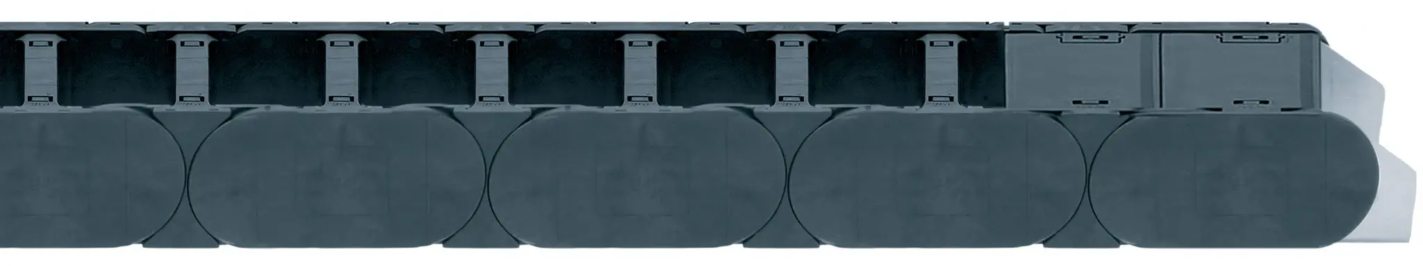 Energierohr R1608 | Komplett geschlossen, im Außenradius einseitig zu öffen | Innenhöhe: 80 mm