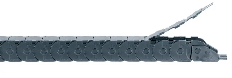 Energiekettenserie R17 | Geschlossenes zipper-Band, im Außenradius aufreißbar | Innenhöhe: 32 mm