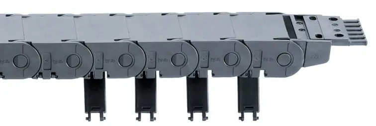 Energiekettenserie 2450 | im Innenradius beidseitig zu öffnen, im Außenradius geschlossen | Innenhöhe: 25 mm