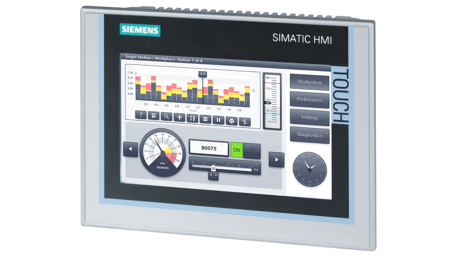 Produktfoto 1 von Siemens 6AV2124-0GC01-0AX0 SIMATIC HMI TP700 Comfort Touch Panel 7 Inch