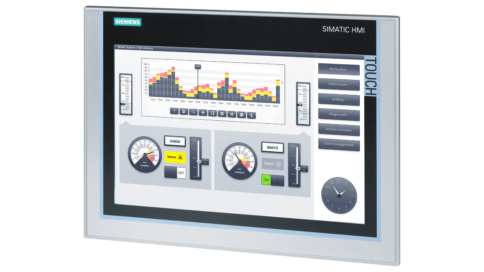 Produktfoto 1 von Siemens 6AV2124-0MC01-0AX0 SIMATIC HMI TP1200 Comfort Touch Panel 12 Inch