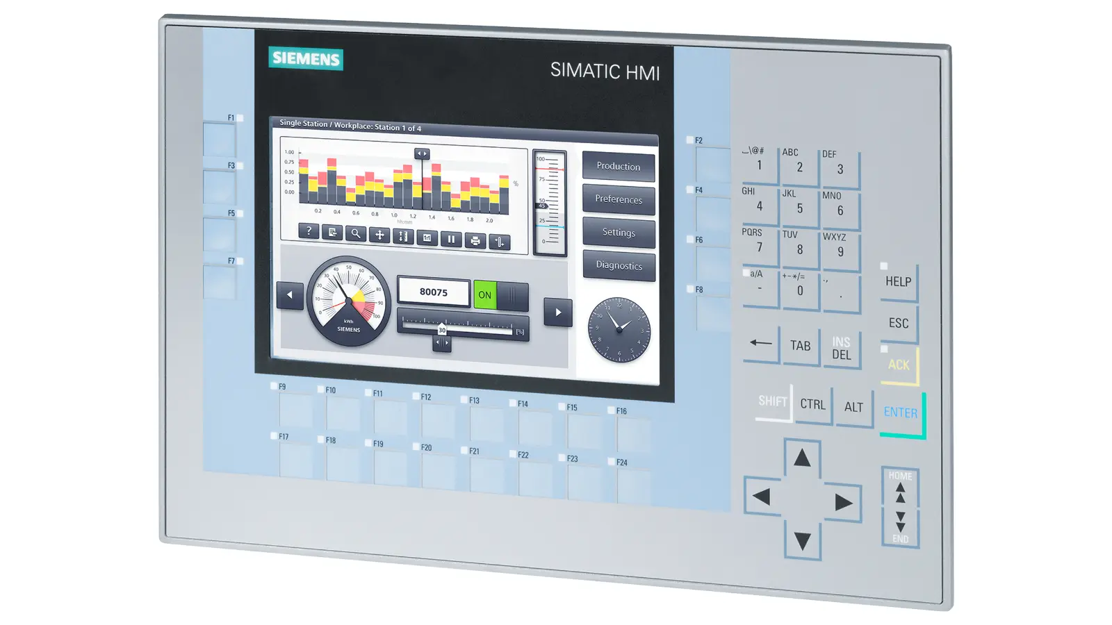 Produktfoto 1 von Siemens 6AV2124-1GC01-0AX0 SIMATIC HMI TP700 Comfort Touch Panel 7 Inch