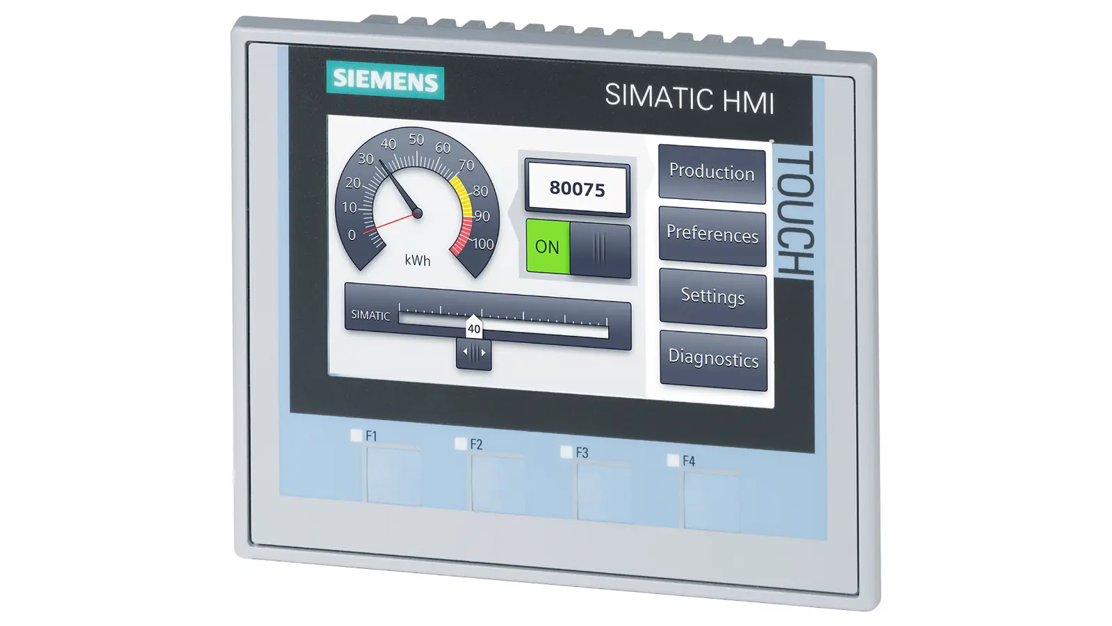 Produktfoto 1 von Siemens 6AV2124-2DC01-0AX0 SIMATIC HMI KP400 Unified Comfort Key Panel 4 Inch